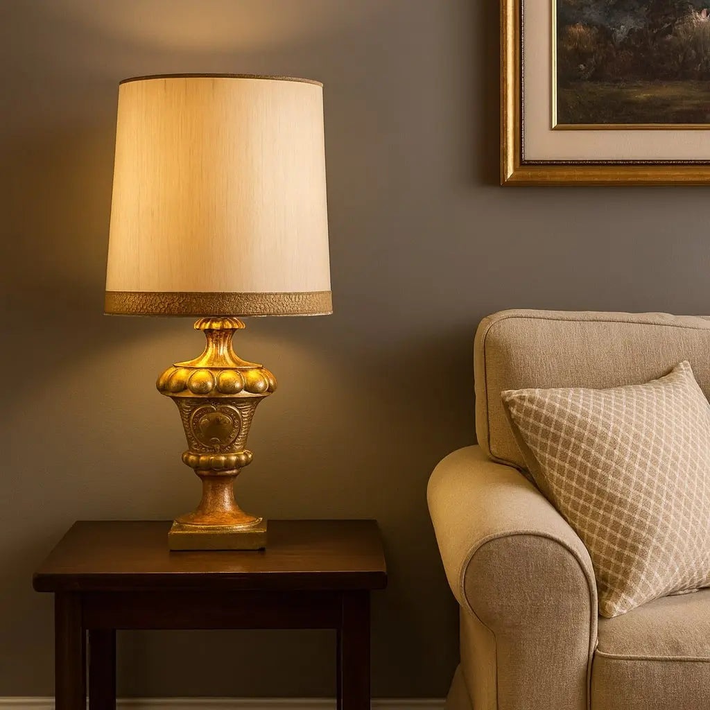 Gilt Wood Table Lamp - 19th Century