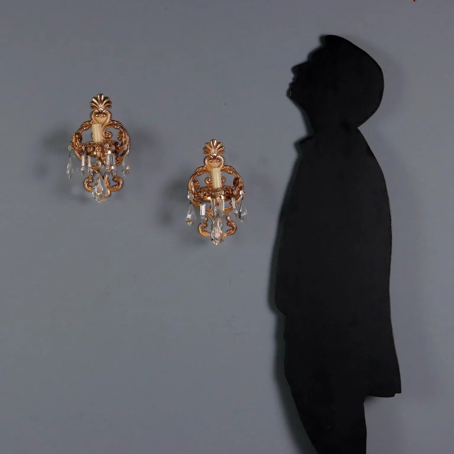 Antique Wall Lamps Rococo Style Bronze Crystal XX Century - Italy, Late XX Century | Antiques | Lighting