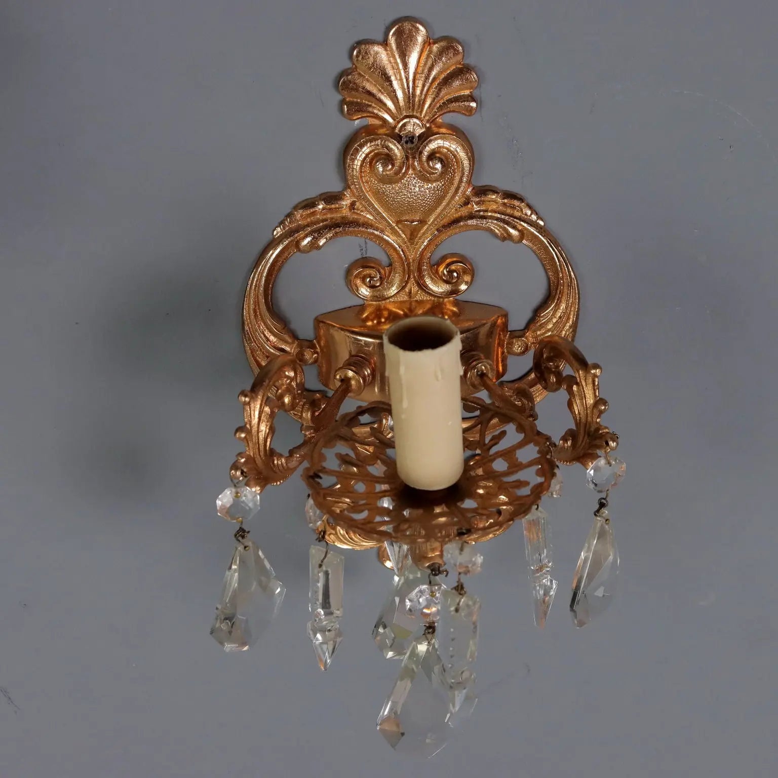 Antique Wall Lamps Rococo Style Bronze Crystal XX Century - Italy, Late XX Century | Antiques | Lighting