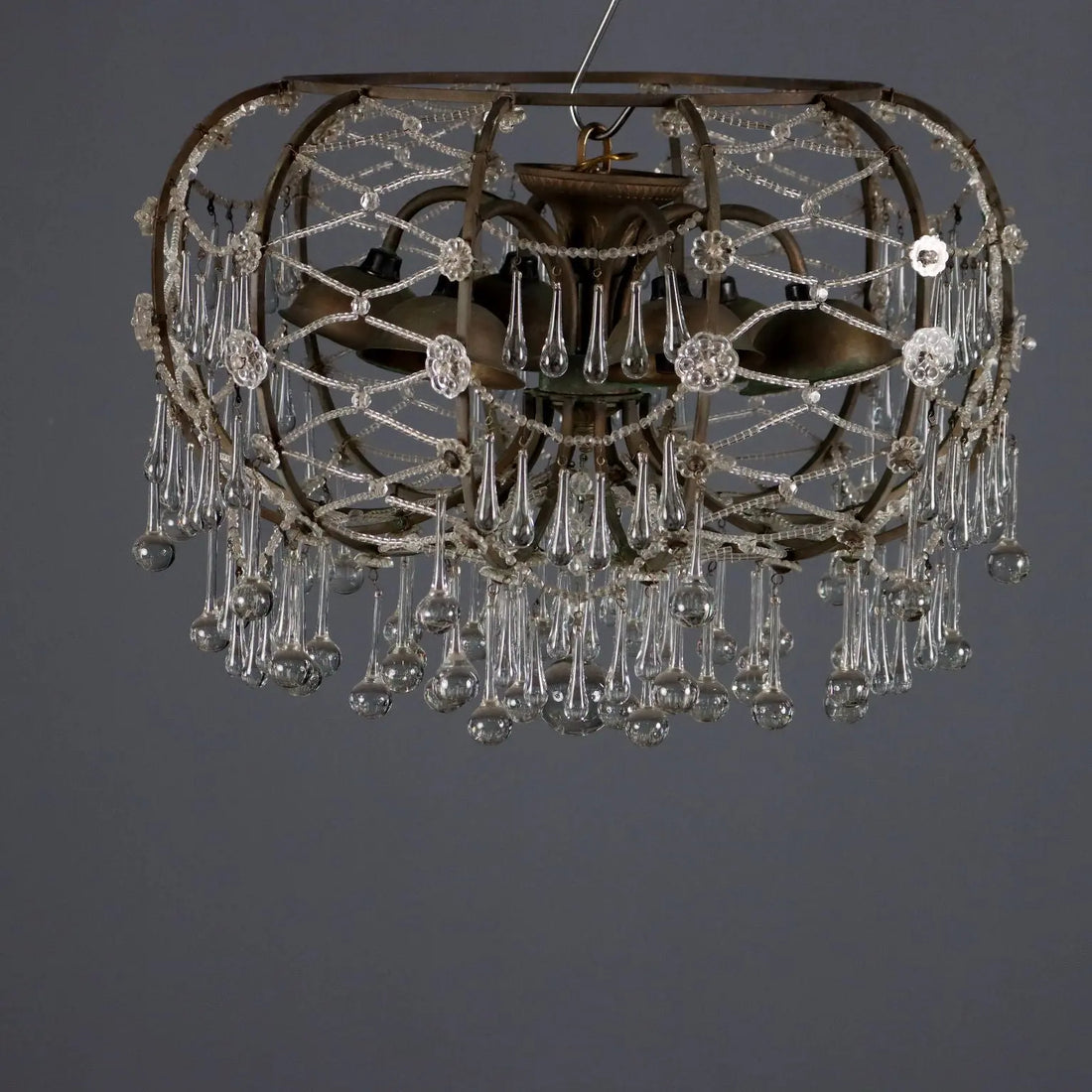 Antique Chandelier Glass Metal 6 Lights Italy XIX Century - Italy, XIX Century | Antiques | Lighting