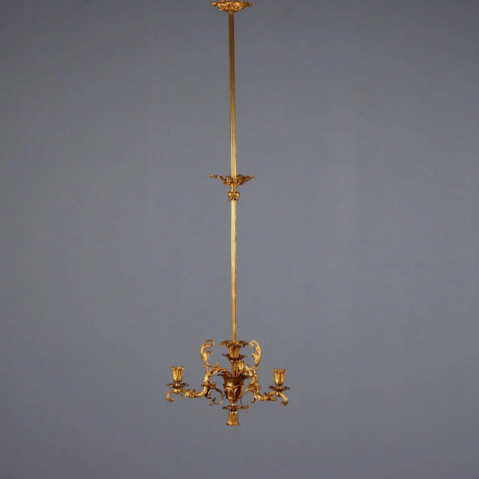 Antique Chandelier Gilded Bronze 3 Lights Italy XX Century - Italy, XX Century | Antiques | Lighting