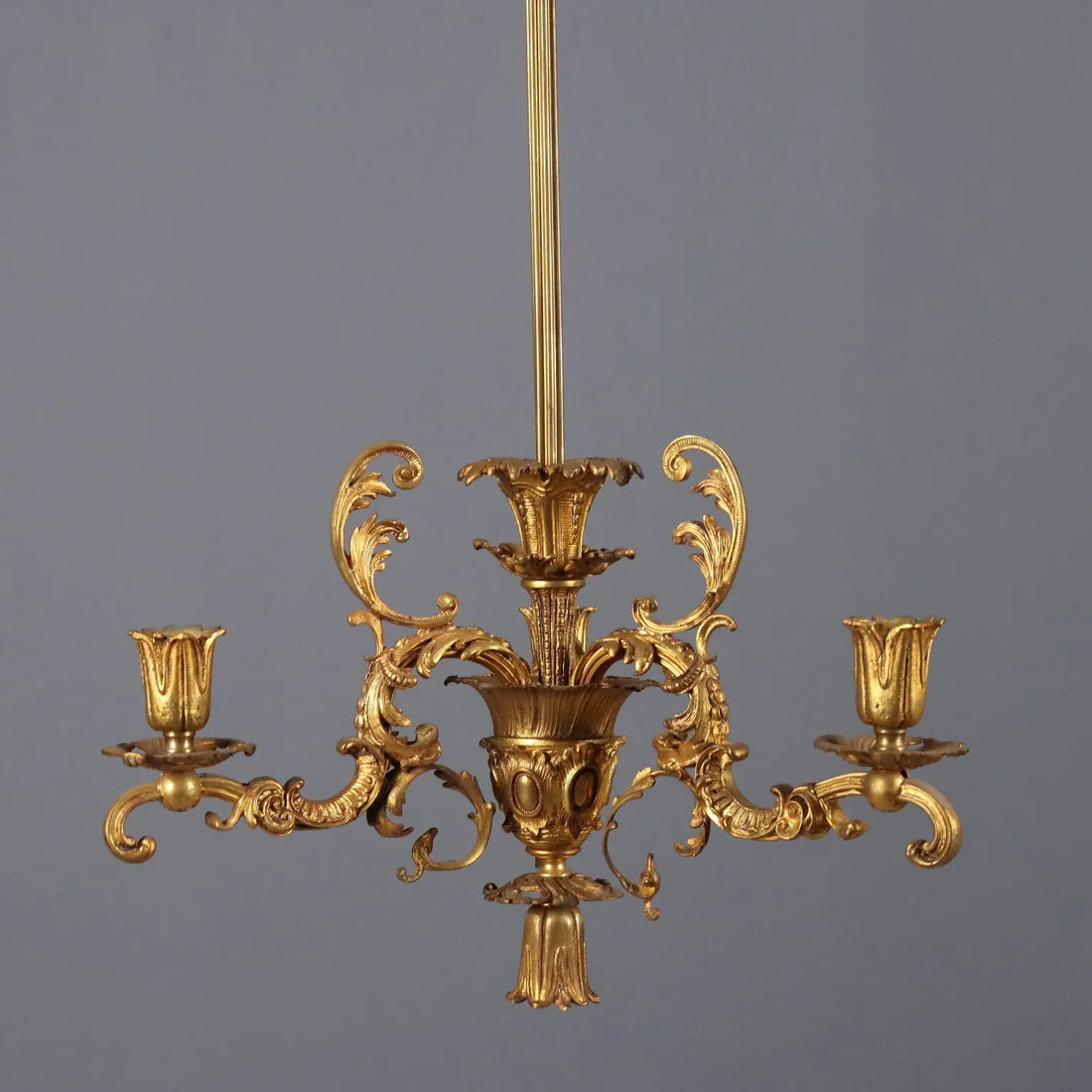 Antique Chandelier Gilded Bronze 3 Lights Italy XX Century - Italy, XX Century | Antiques | Lighting
