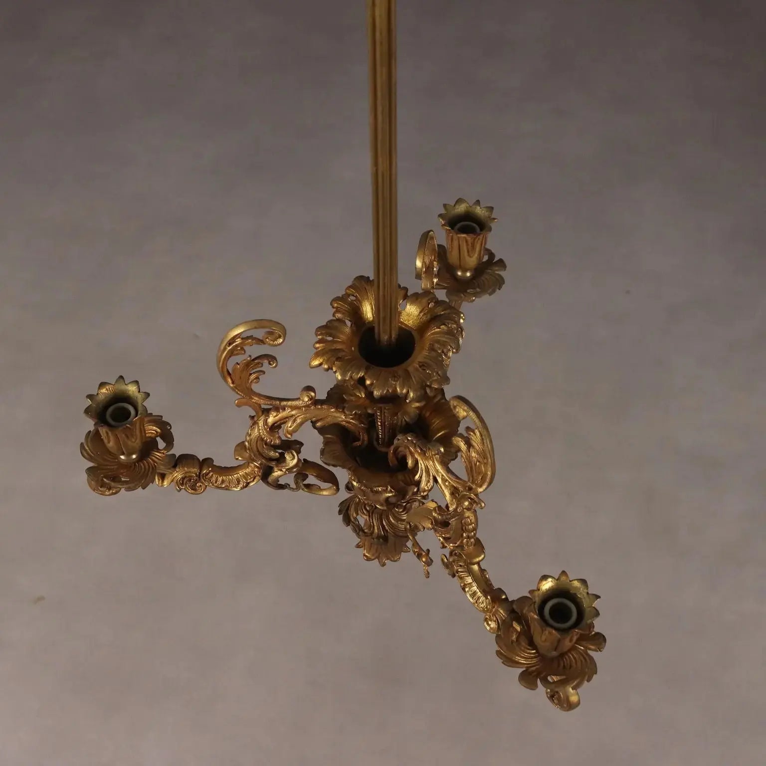 Antique Chandelier Gilded Bronze 3 Lights Italy XX Century - Italy, XX Century | Antiques | Lighting