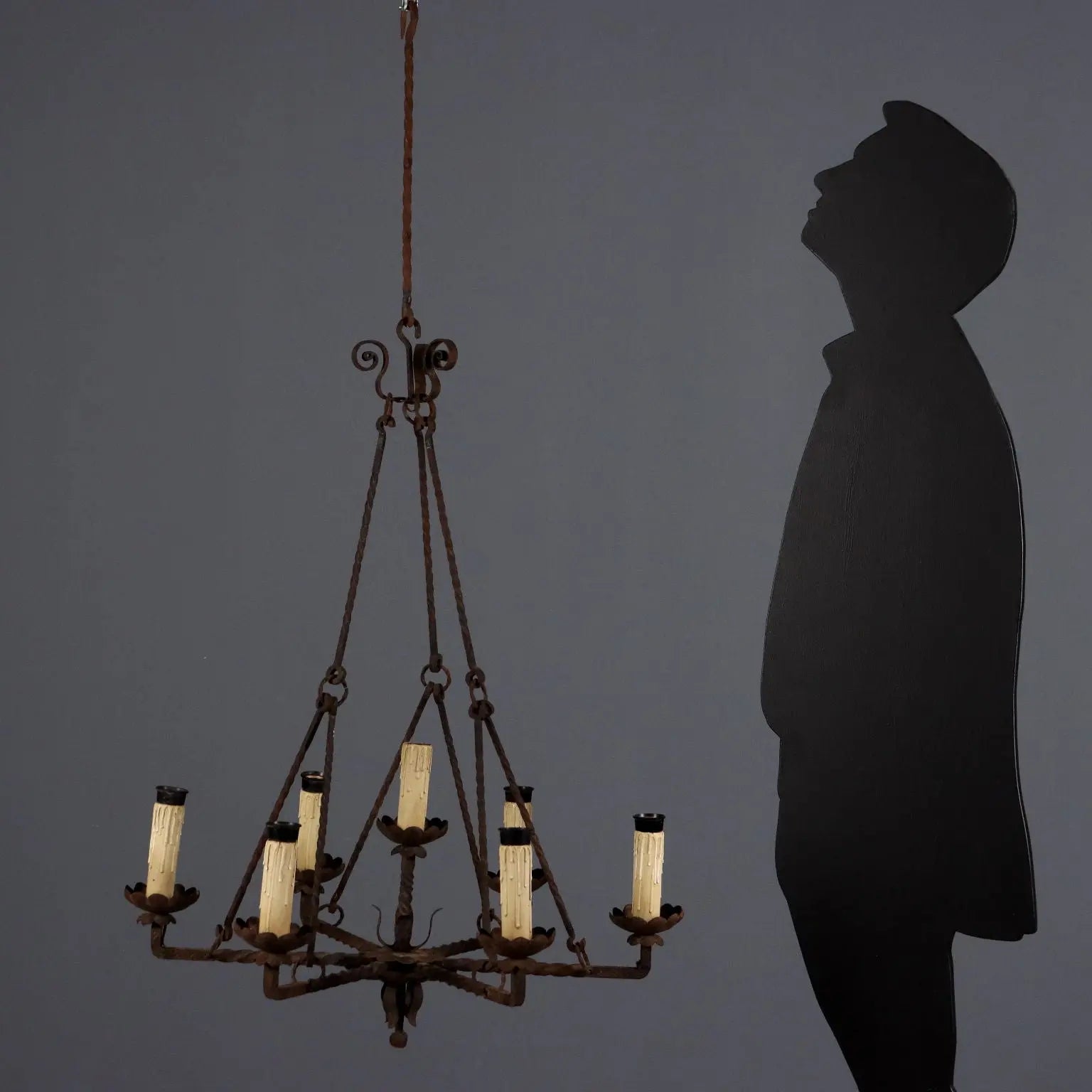 Antique Chandelier Wrought Iron 7 Lights Italy XIX Century - Italy, XIX Century | Antiques | Lighting