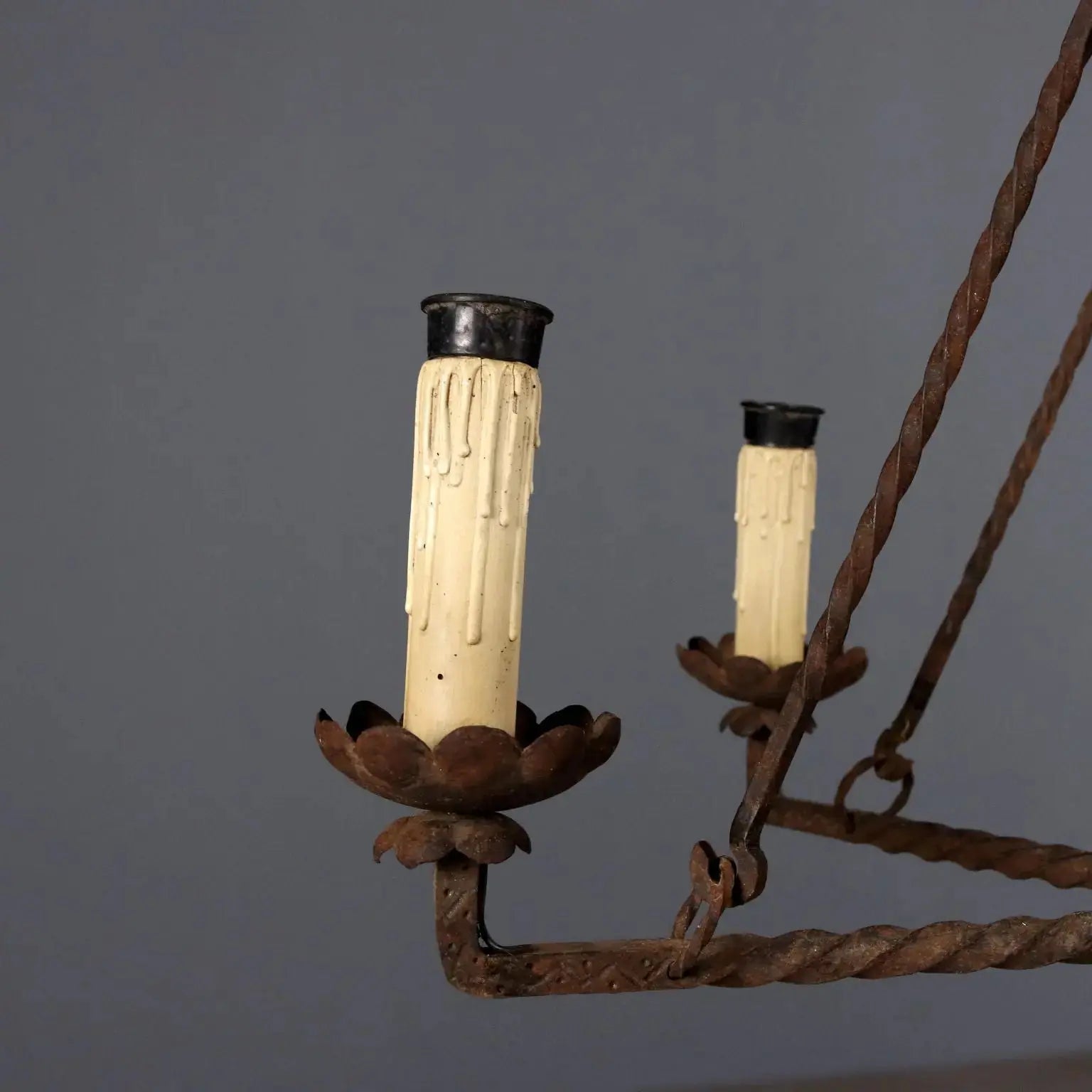 Antique Chandelier Wrought Iron 7 Lights Italy XIX Century - Italy, XIX Century | Antiques | Lighting