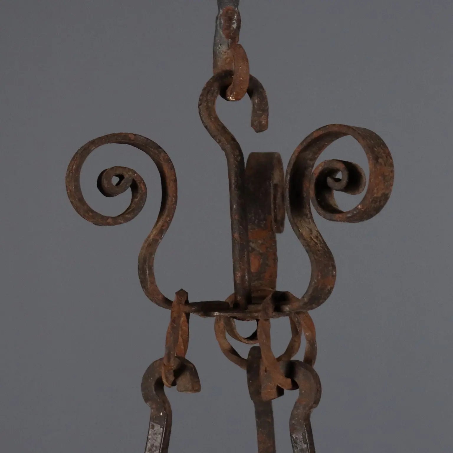 Antique Chandelier Wrought Iron 7 Lights Italy XIX Century - Italy, XIX Century | Antiques | Lighting