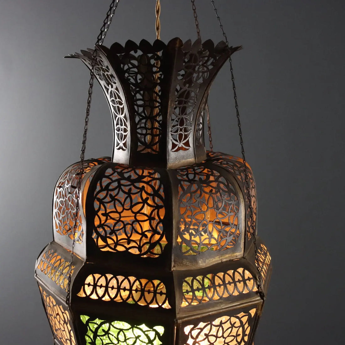 Antique Ceiling Lamp Metal Glass Italy XX Century - India, Early XX Century | Antiques | Lighting
