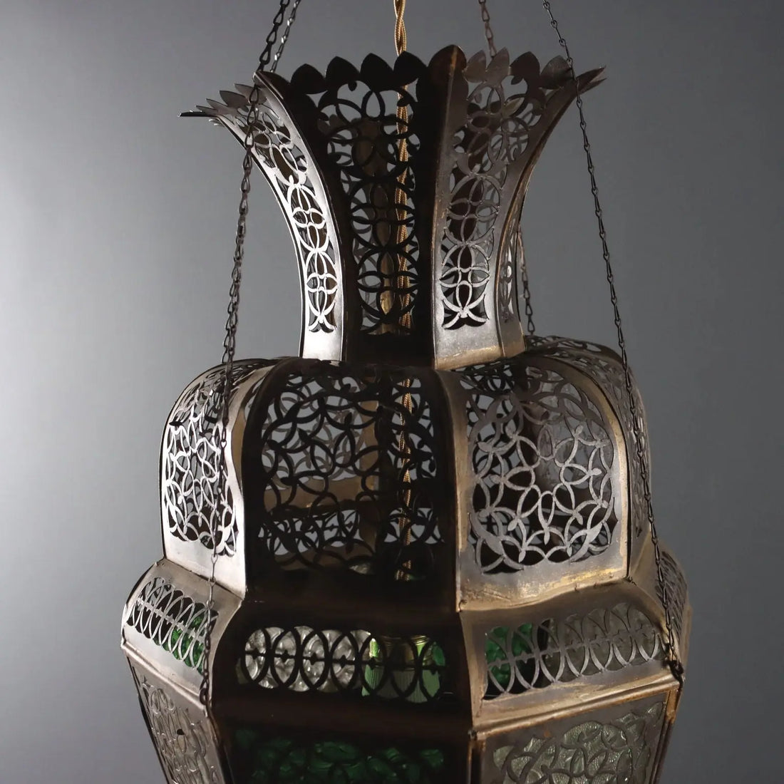 Antique Ceiling Lamp Metal Glass Italy XX Century - India, Early XX Century | Antiques | Lighting