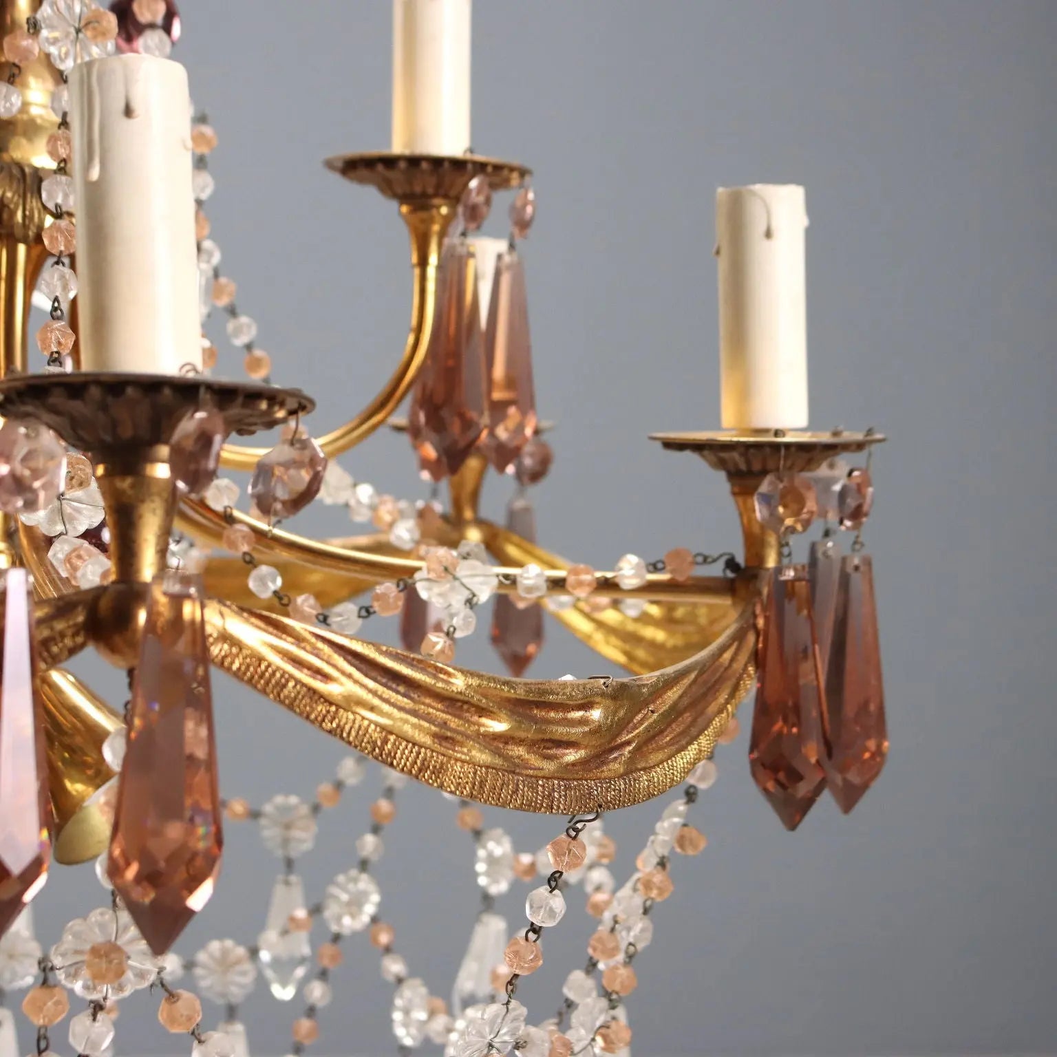 Bronze and Crystal Chandelier - Italy, 20th Century