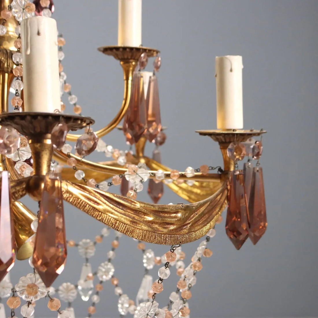 Bronze and Crystal Chandelier - Italy, 20th Century