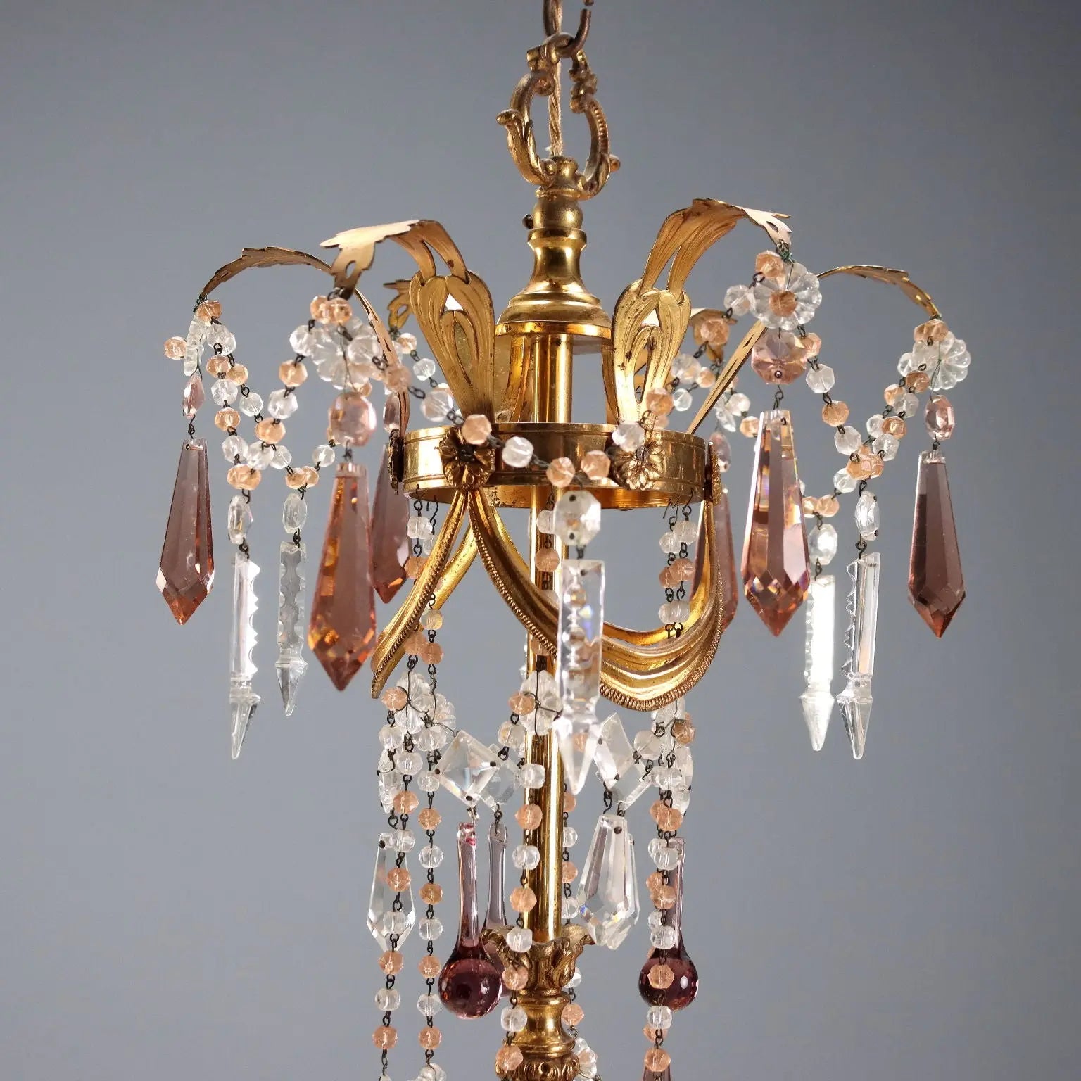 Bronze and Crystal Chandelier - Italy, 20th Century