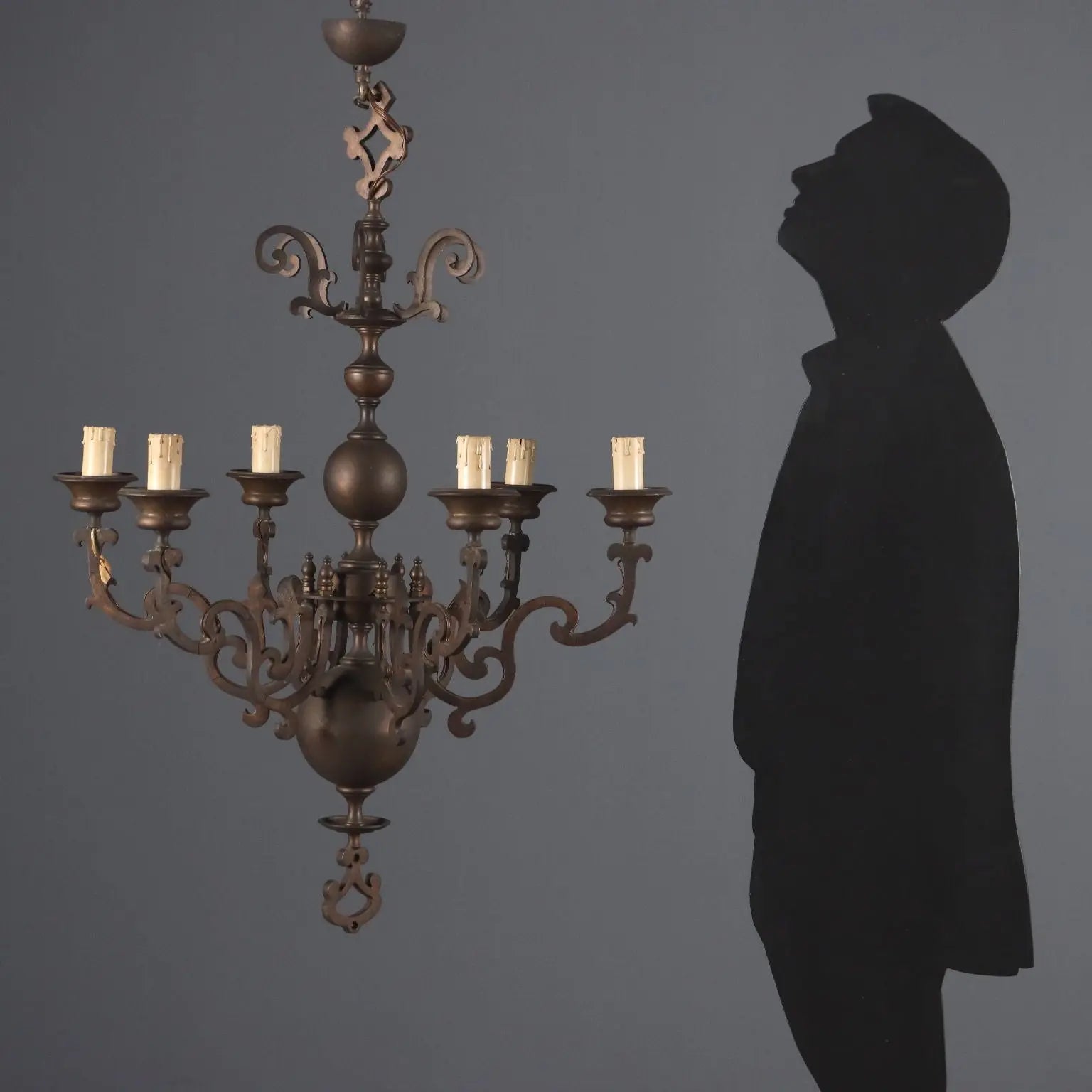 Antique Chandelier Bronze Metal 6 Lights Netherlands XX Century - Netherland, Early XX Century | Antiques | Lighting