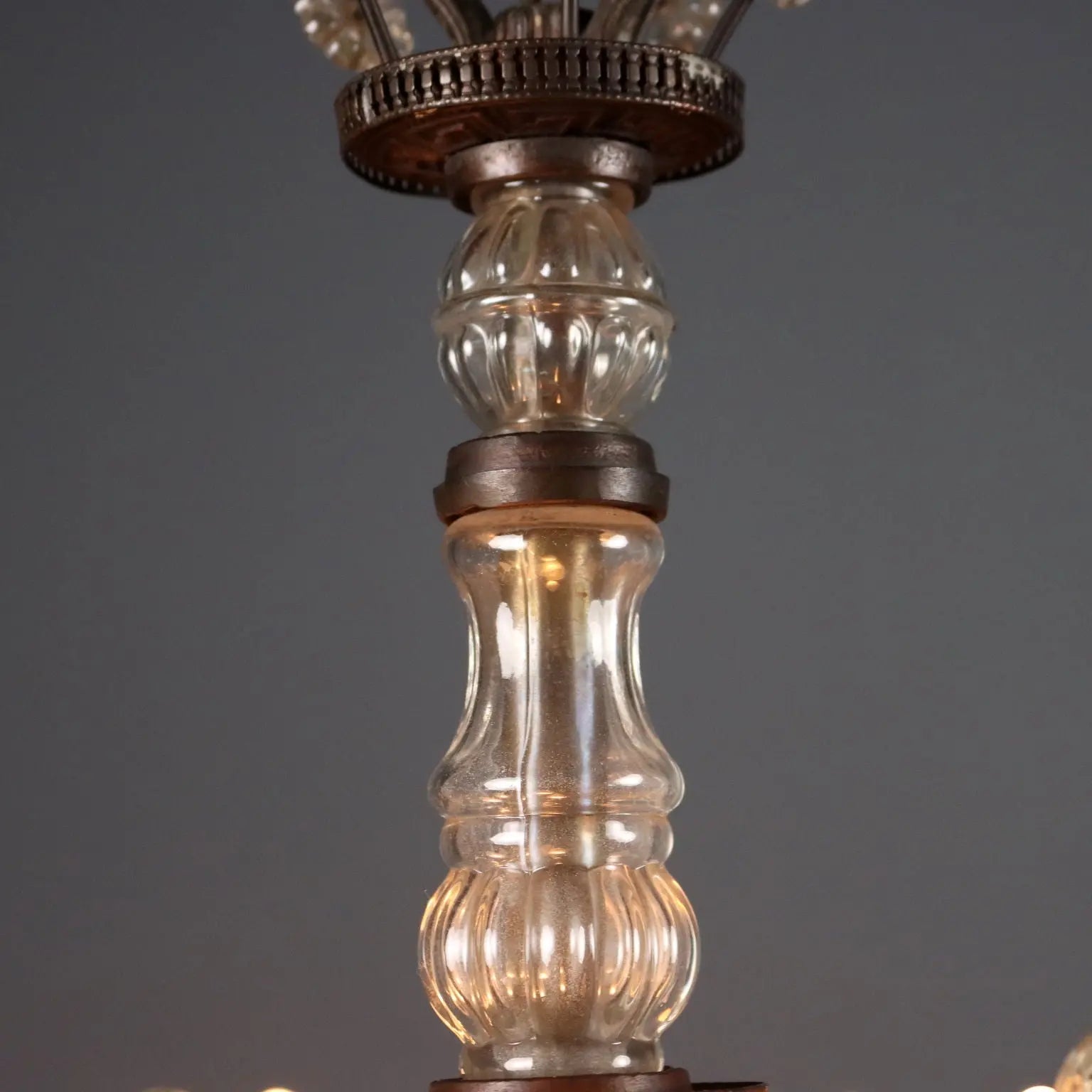 Antique Chandelier Metal Glass 5 Lights Italy XIX Century - Italy, Late XIX Century | Antiques | Lighting