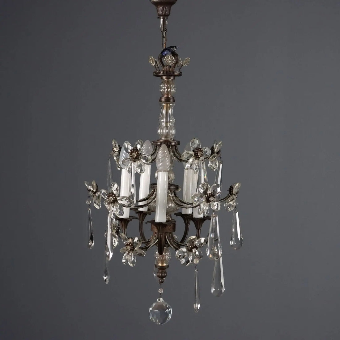 Antique Chandelier Metal Glass 5 Lights Italy XIX Century - Italy, Late XIX Century | Antiques | Lighting