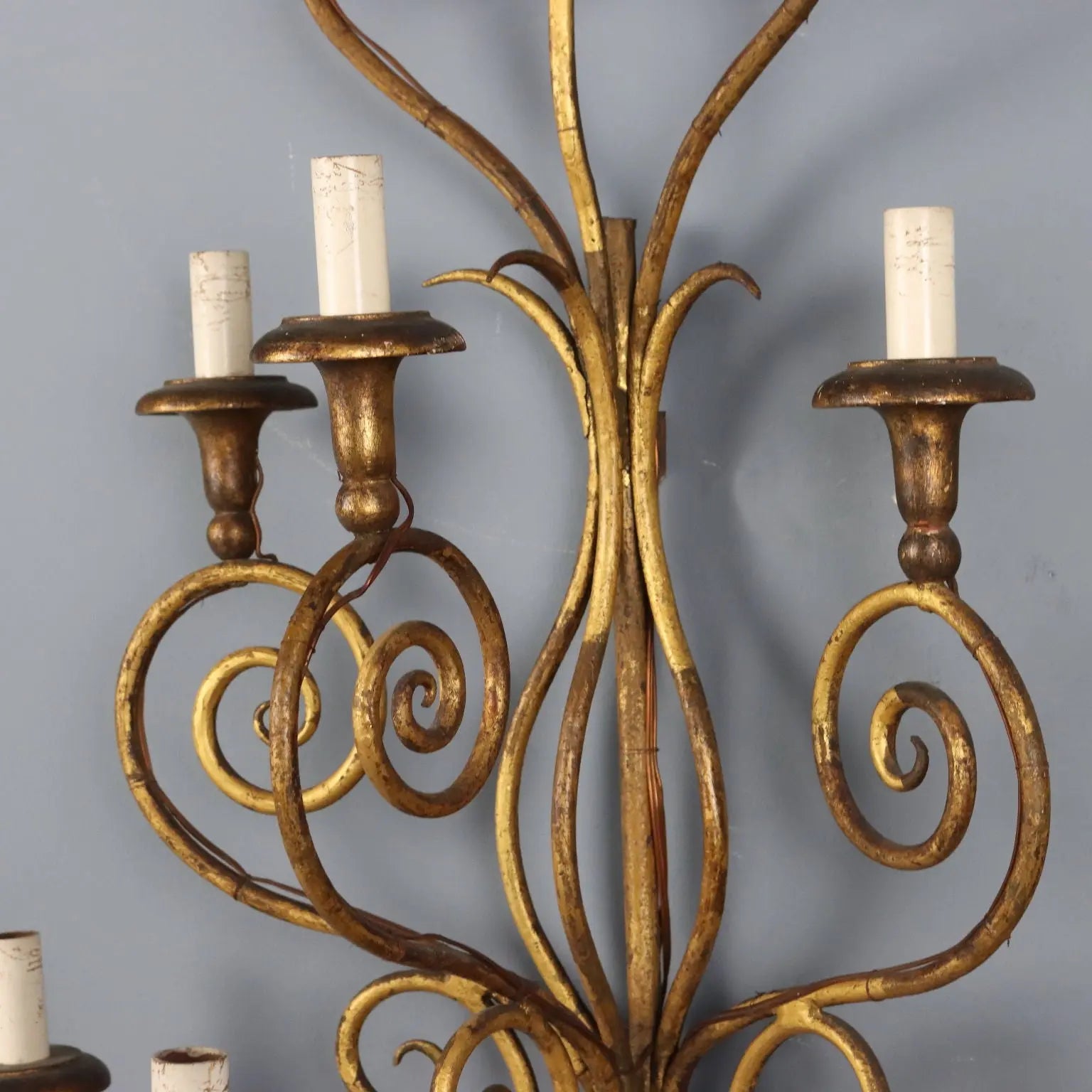 Antique Wall Lamps Gilded Iron 8 Lights Italy XX Century - Italy, Early XX Century | Antiques | Lighting