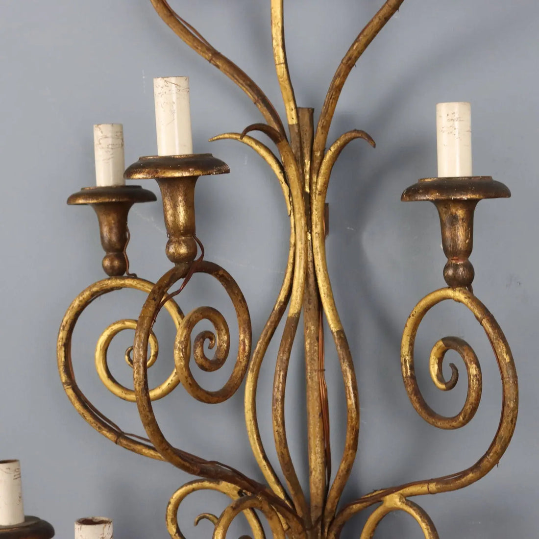 Antique Wall Lamps Gilded Iron 8 Lights Italy XX Century - Italy, Early XX Century | Antiques | Lighting