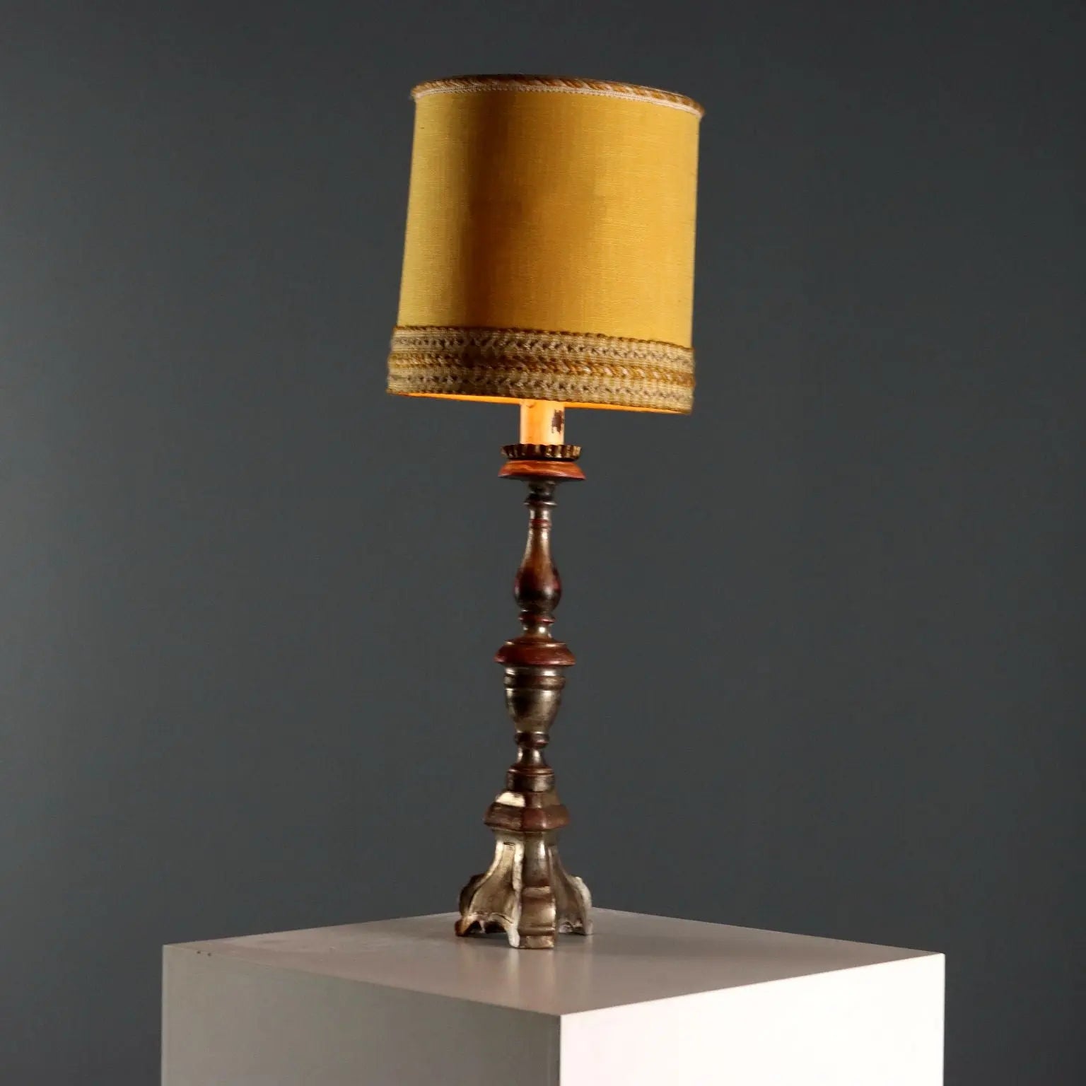 Silvered Wood Torchères - Italy 20th Century