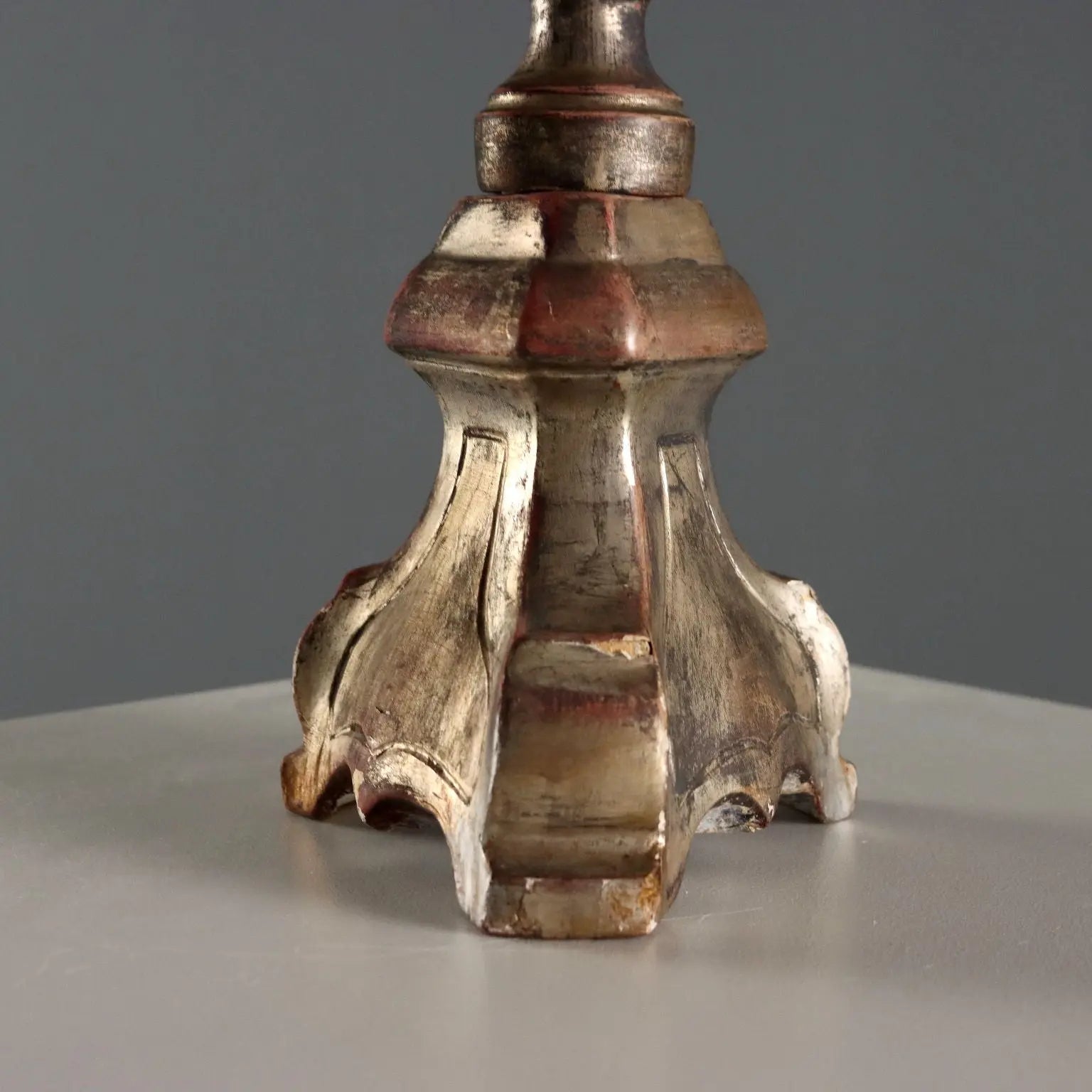 Silvered Wood Torchères - Italy 20th Century