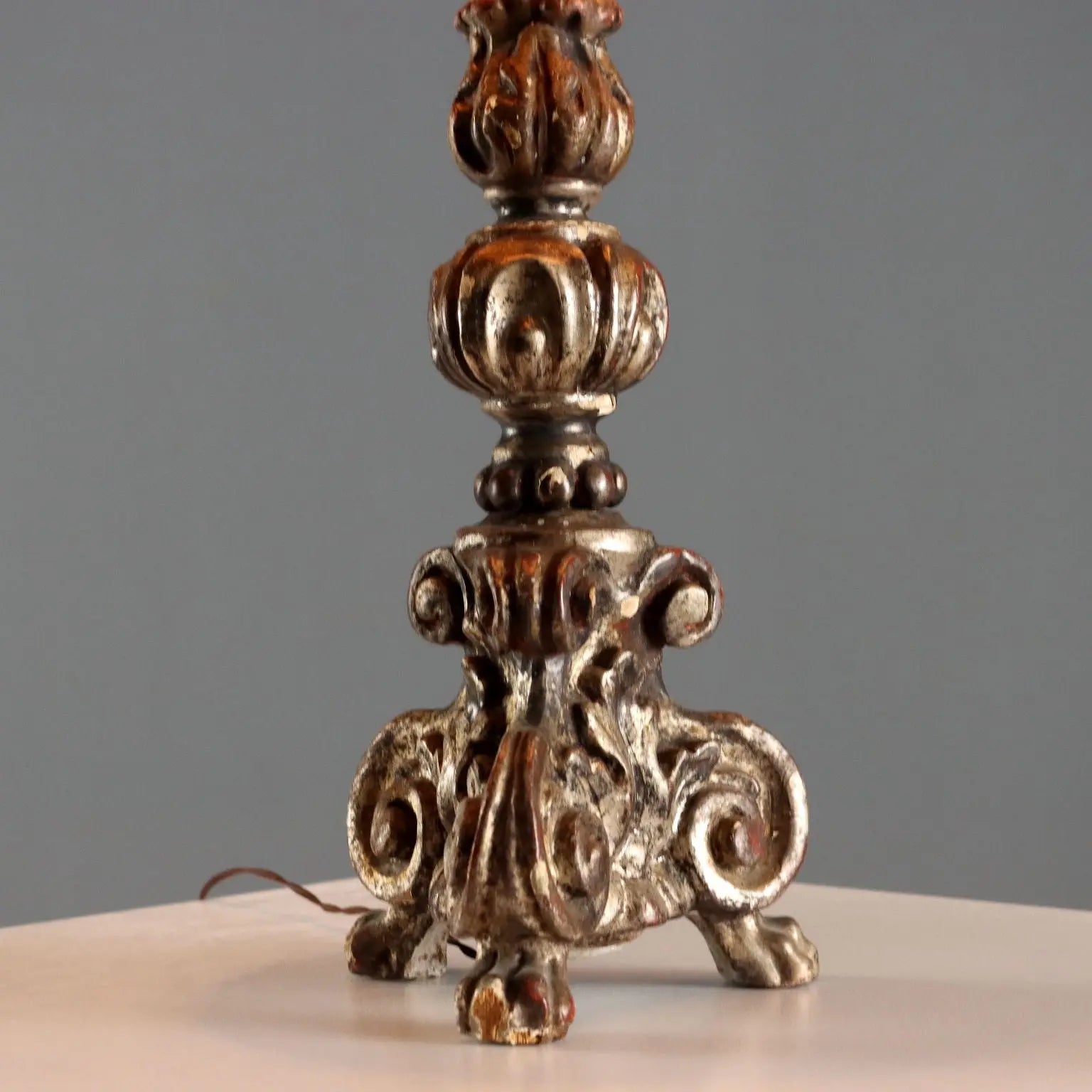 Carved Wood Torchère - Italy, 19th Century