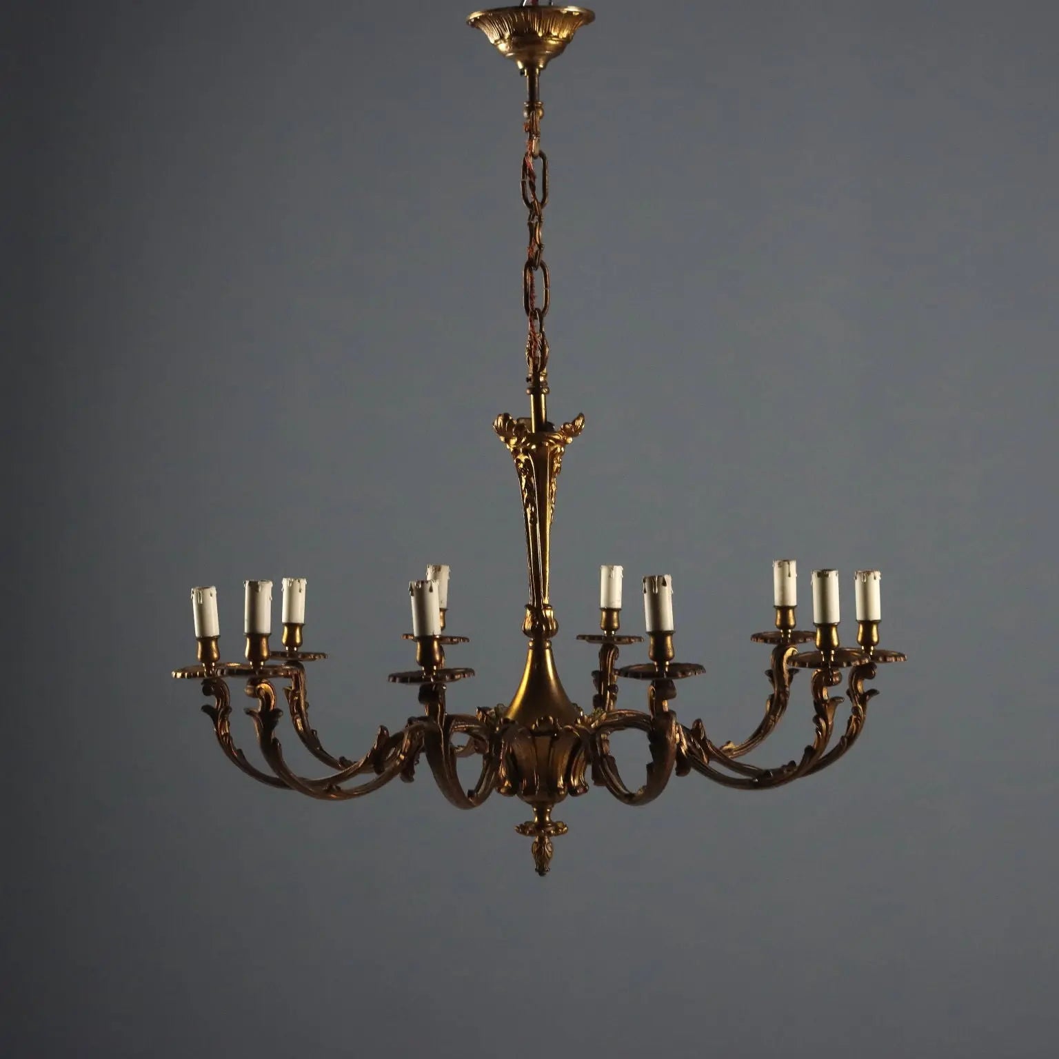Gilt Bronze Chandelier, Italy 20th Century