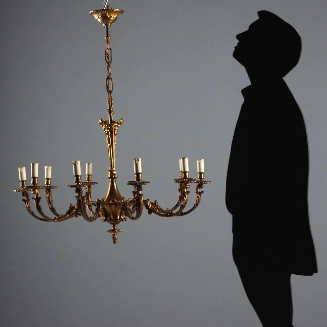 Gilt Bronze Chandelier, Italy 20th Century