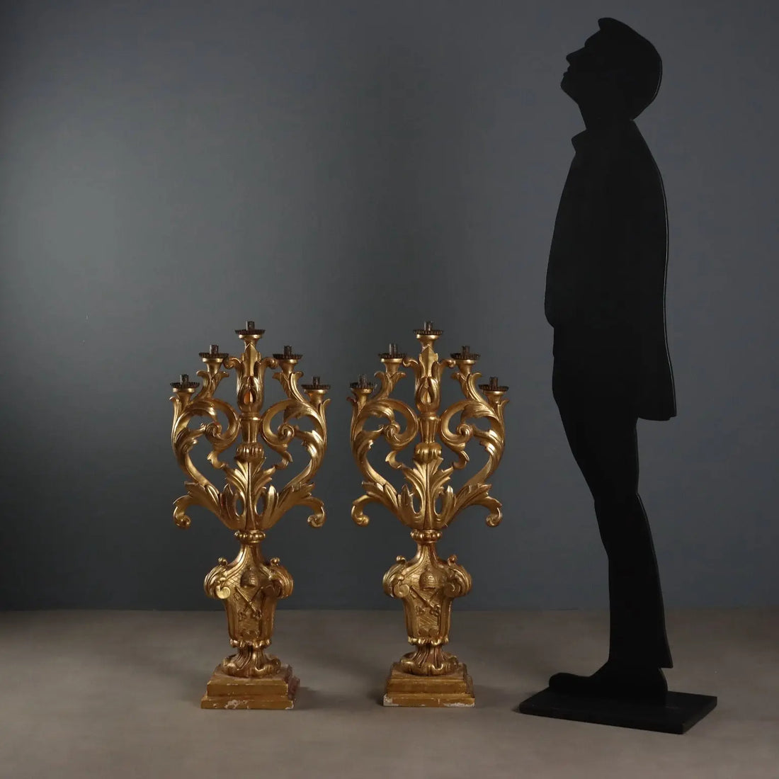 Antique Candelabra Gilded Carved Wood 5 Lights XVIII Century - Italy, XVIII Century | Antiques | Lighting