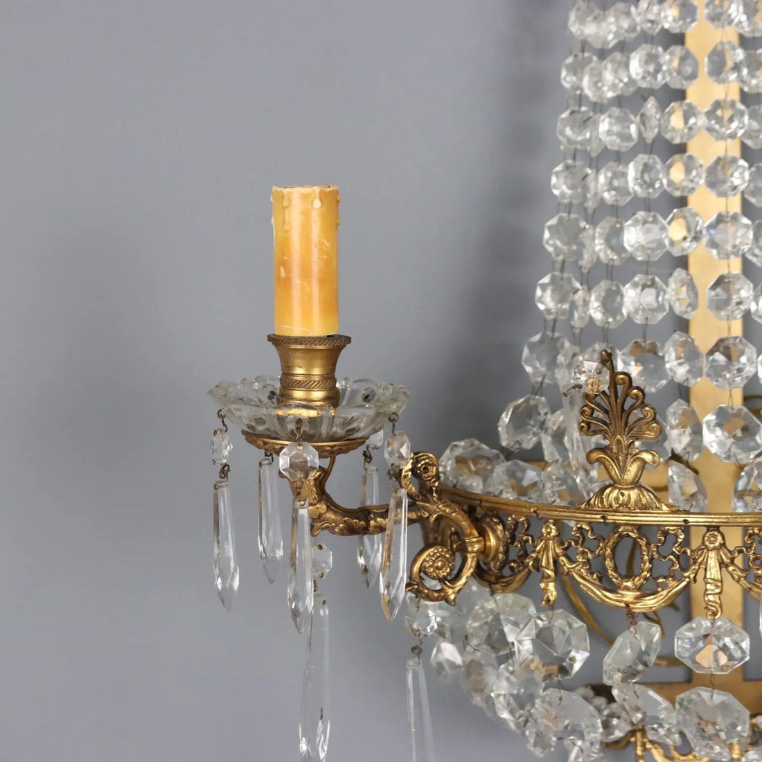 Pair of Neoclassical Gilt Bronze Wall Lights
