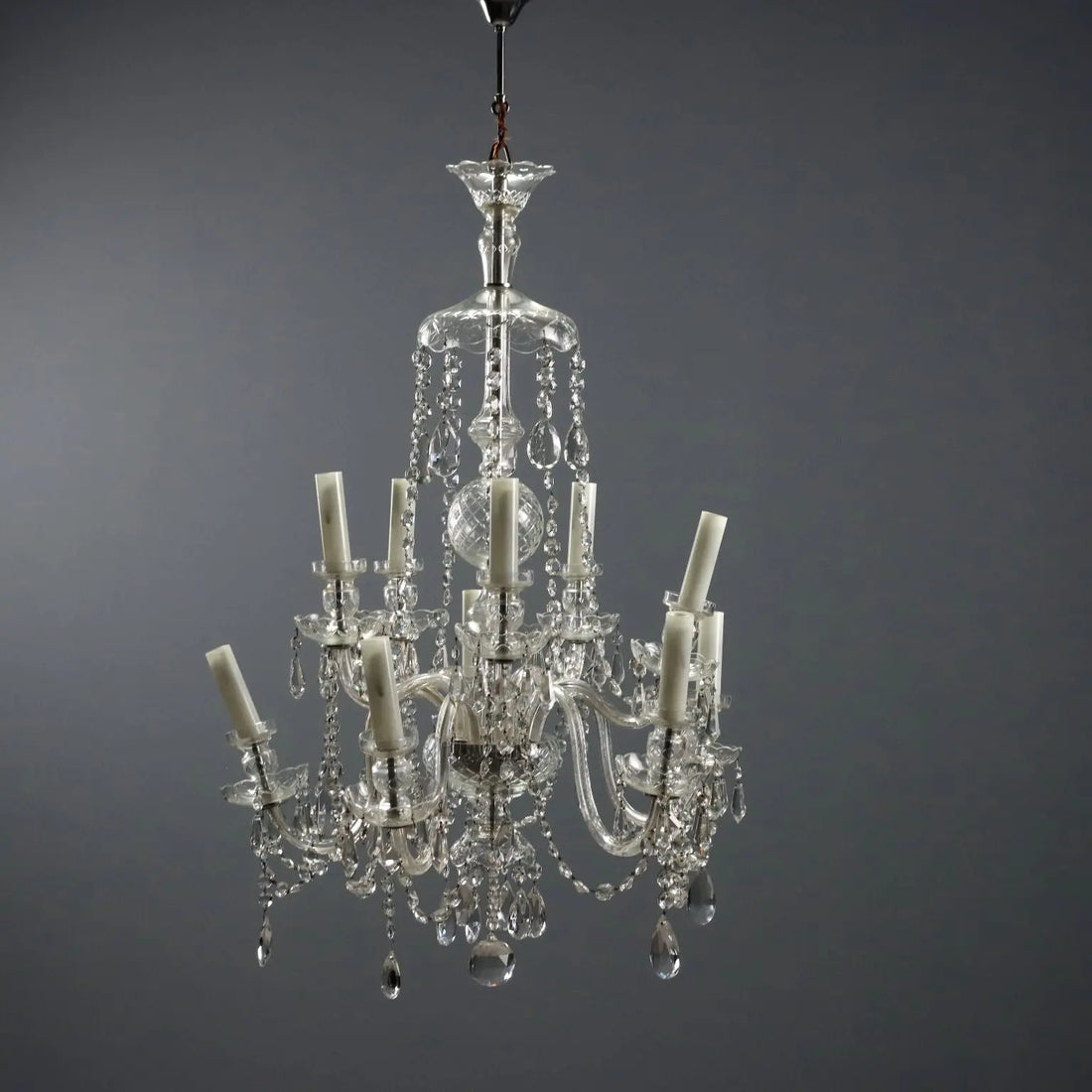 Antique Chandelier Glass 12 Lights Italy XX Century - Italy, XX Century | Antiques | Lighting
