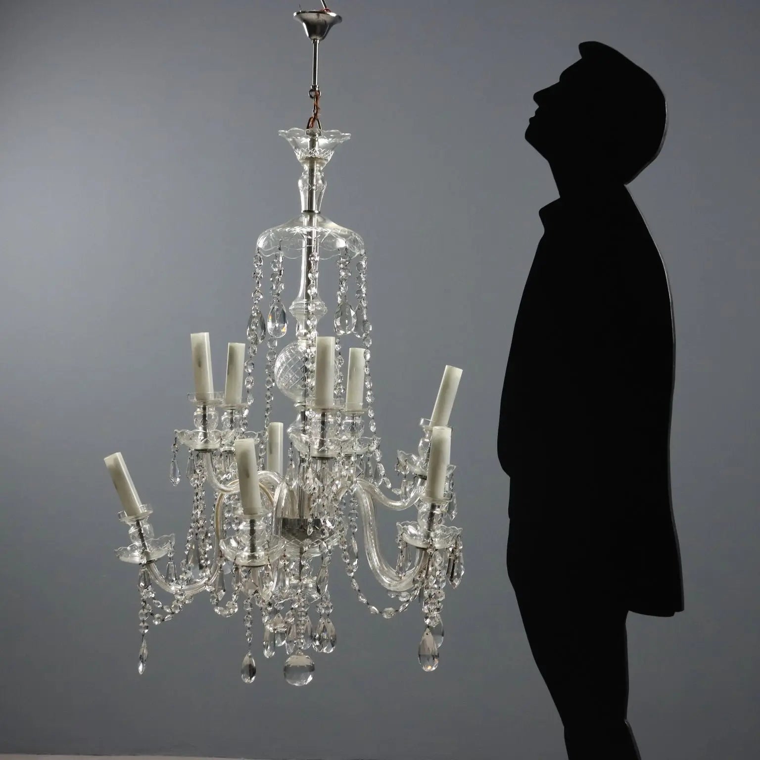 Antique Chandelier Glass 12 Lights Italy XX Century - Italy, XX Century | Antiques | Lighting