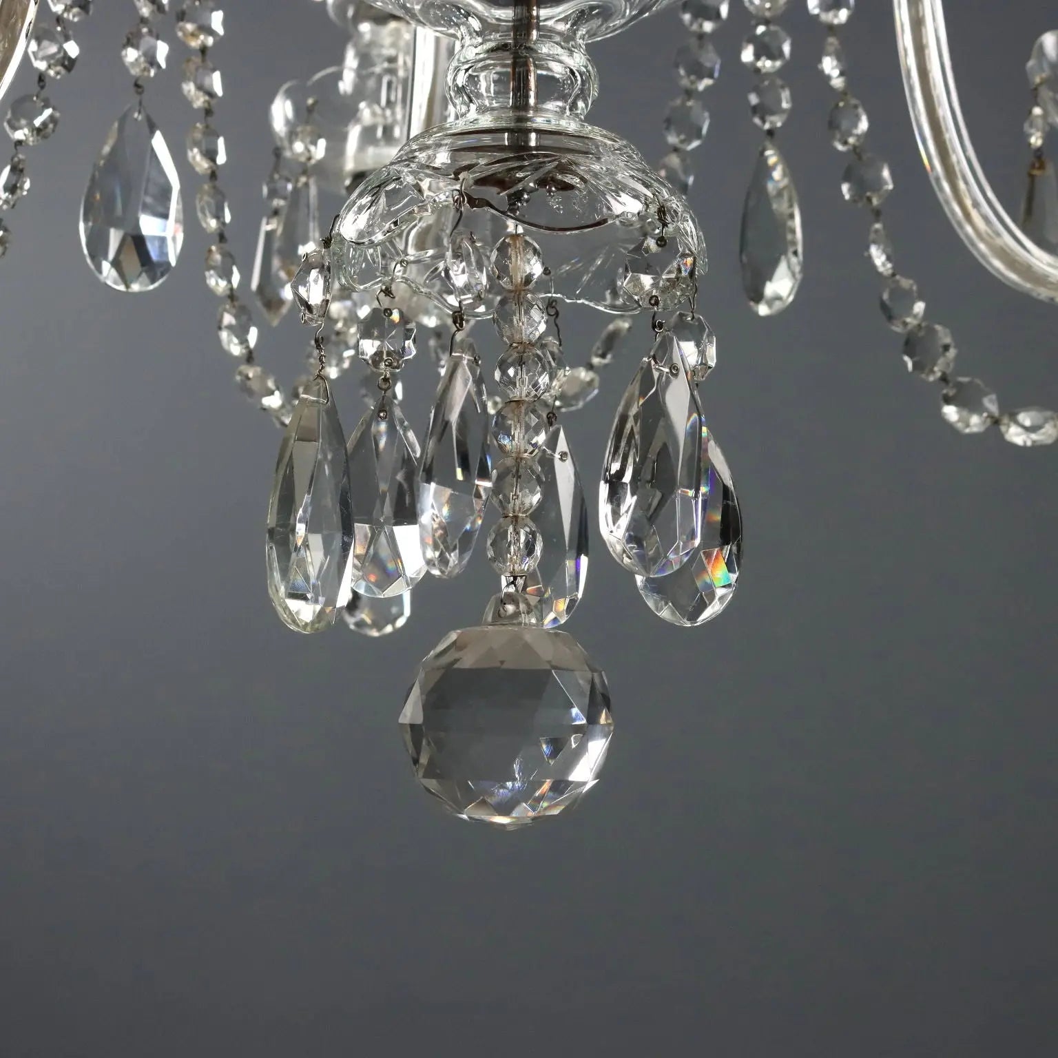 Antique Chandelier Glass 12 Lights Italy XX Century - Italy, XX Century | Antiques | Lighting