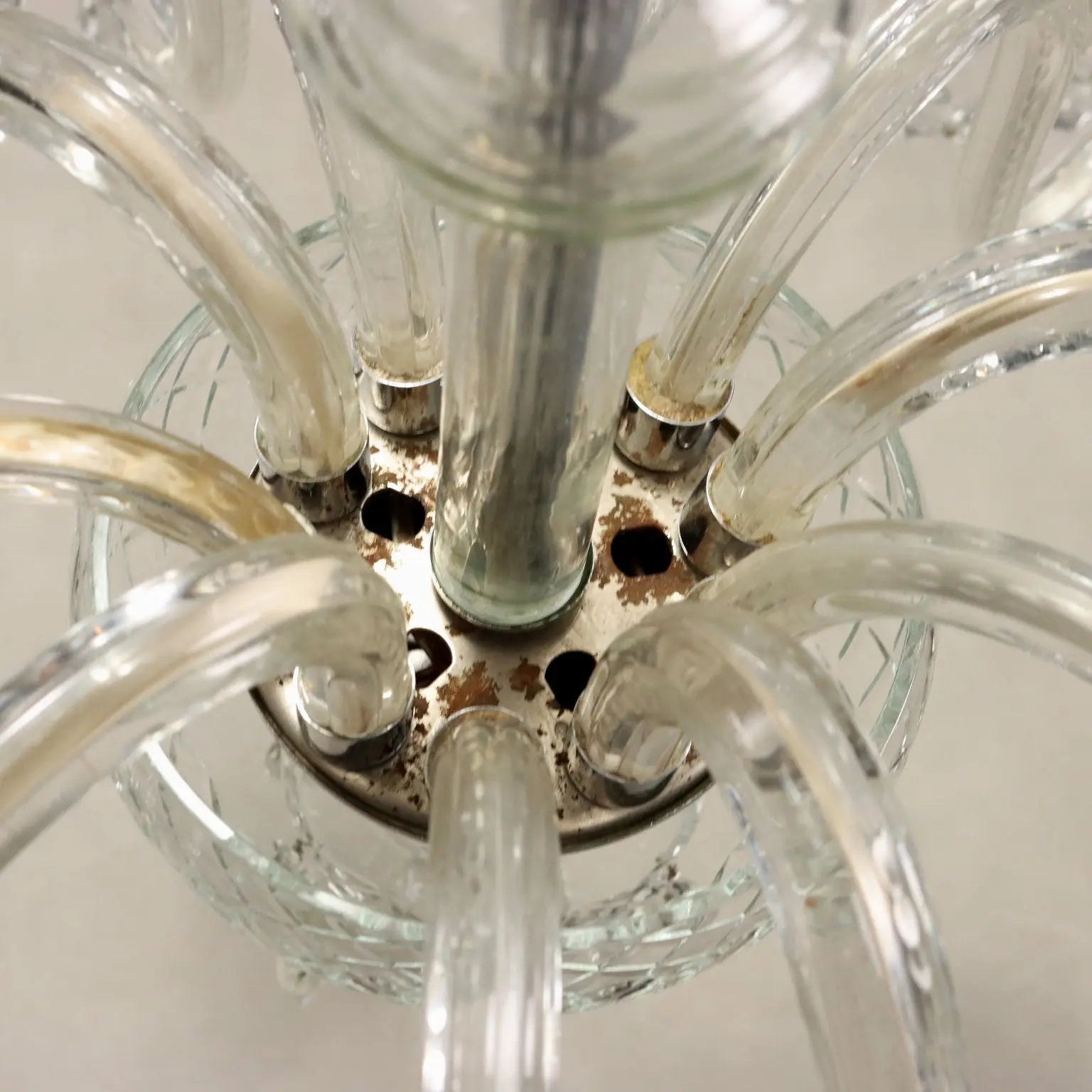 Antique Chandelier Glass 12 Lights Italy XX Century - Italy, XX Century | Antiques | Lighting
