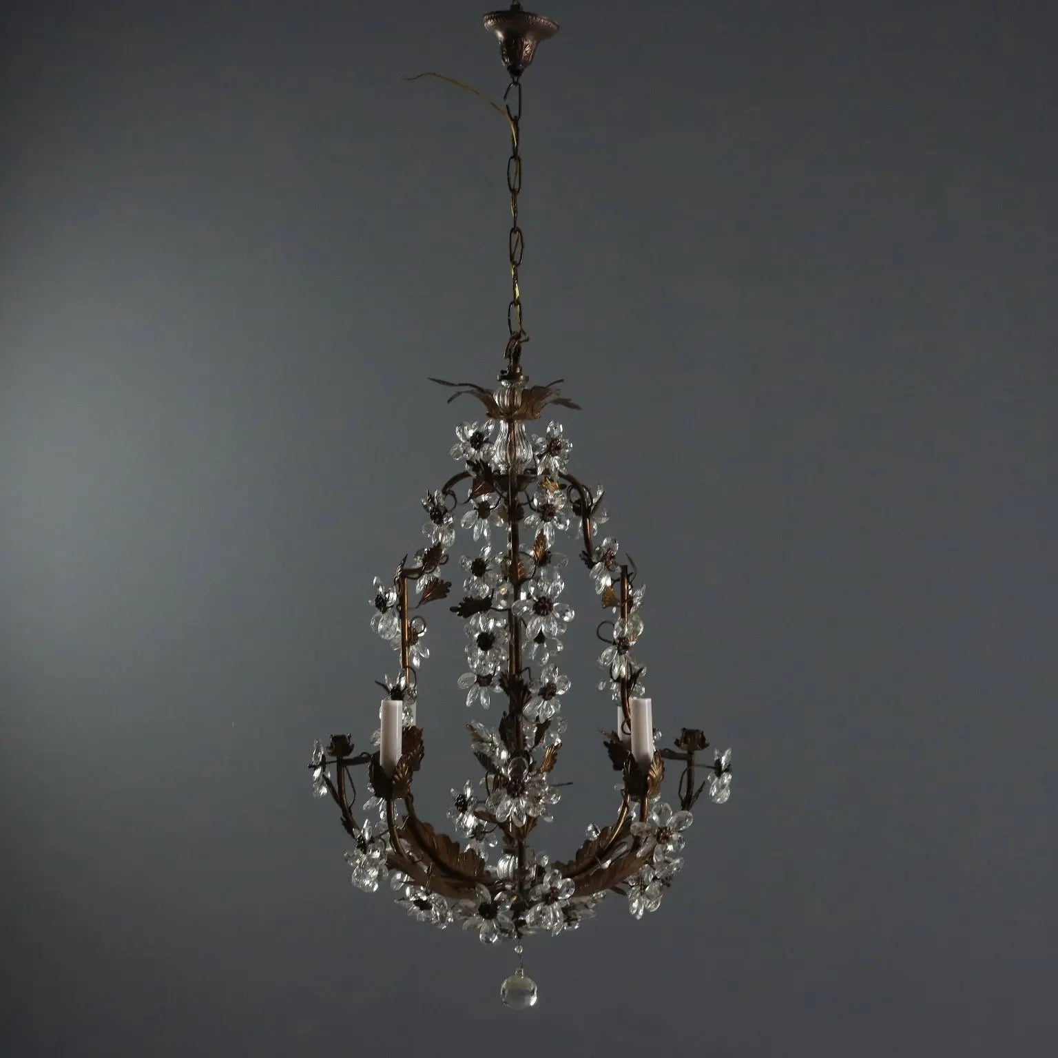 Antique Chandelier Gilded Metal Italy XX Century - Italy, Early XX Century | Antiques | Lighting