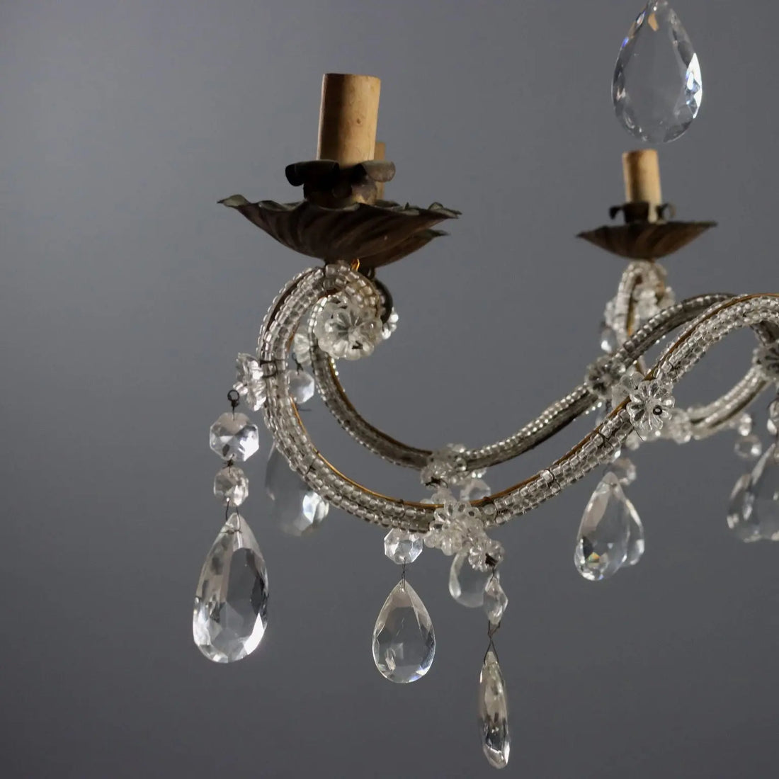 Antique Chandelier Metal Glass 8 Lights Italy XIX Century - Italy, XIX Century | Antiques | Lighting