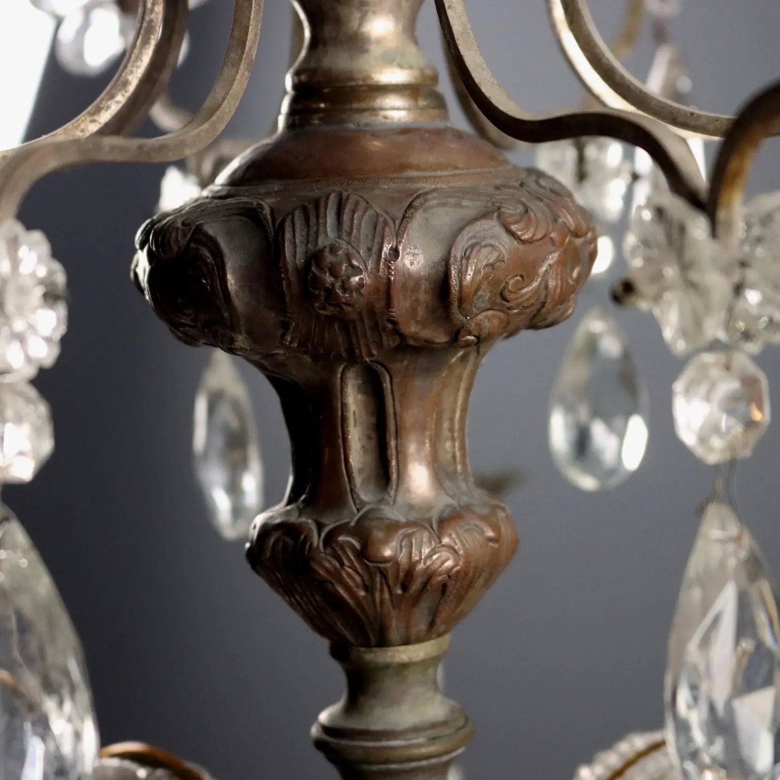 Antique Chandelier Metal Glass 8 Lights Italy XIX Century - Italy, XIX Century | Antiques | Lighting