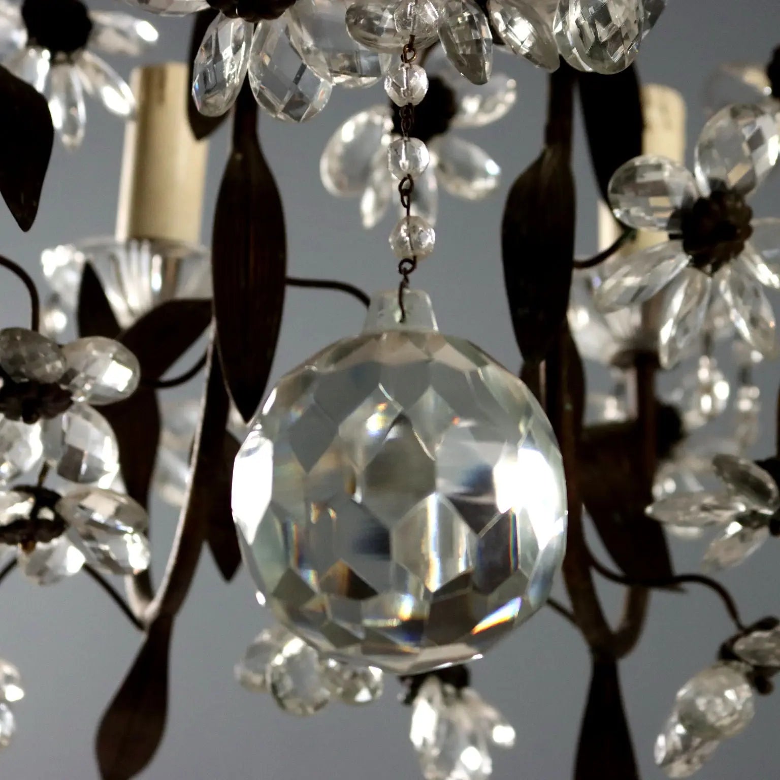 Antique Chandelier Iron Metal 12 Lights Italy XX Century - Italy, XX Century | Antiques | Lighting