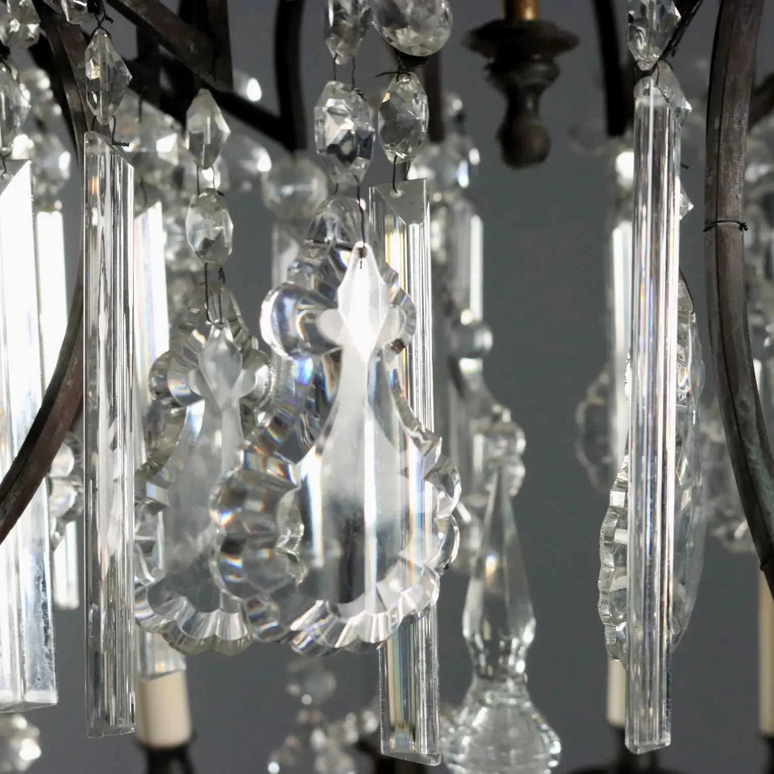 Antique Chandelier Metal Glass 12 Lights Italy XX Century - Italy, Early XX Century | Antiques | Lighting