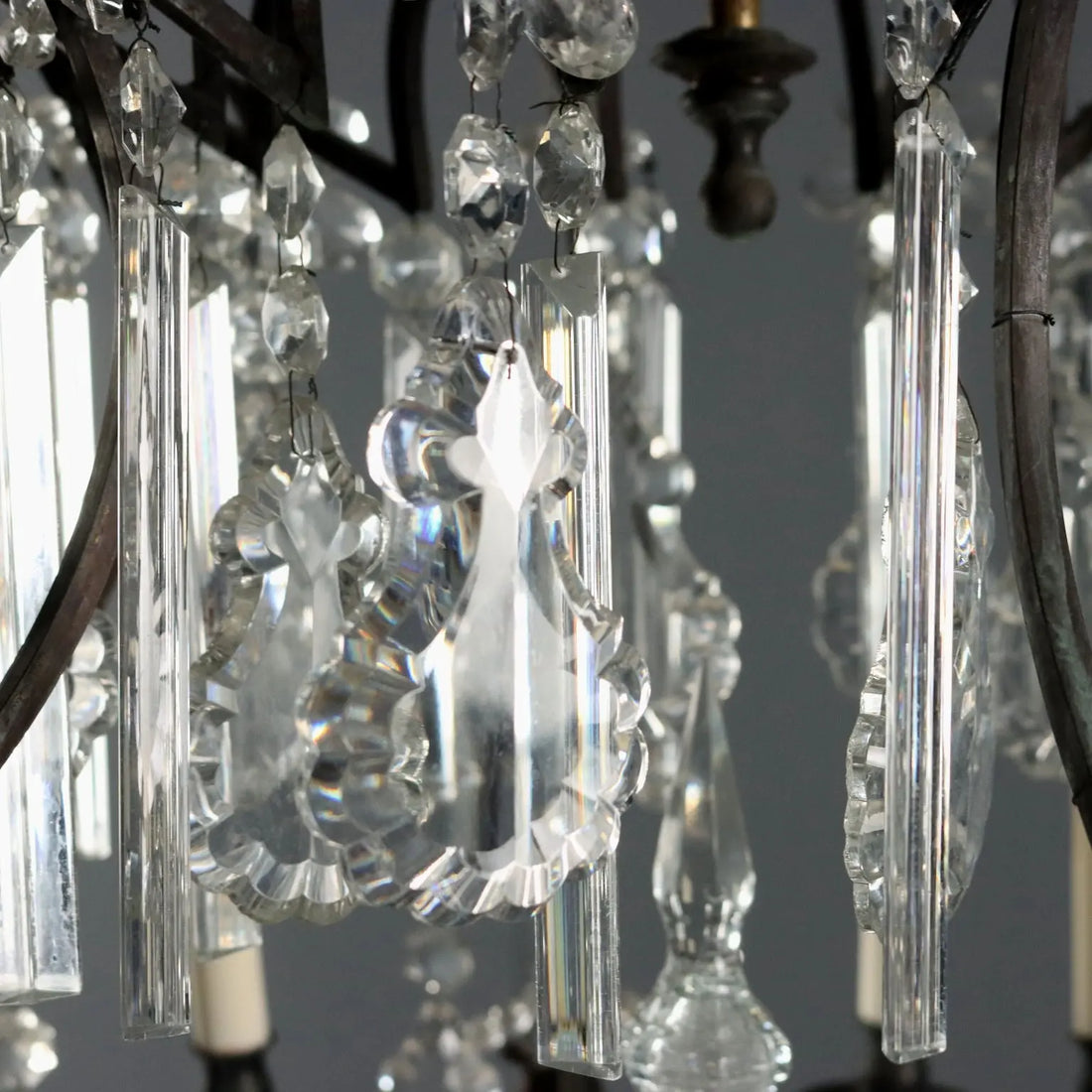 Antique Chandelier Metal Glass 12 Lights Italy XX Century - Italy, Early XX Century | Antiques | Lighting