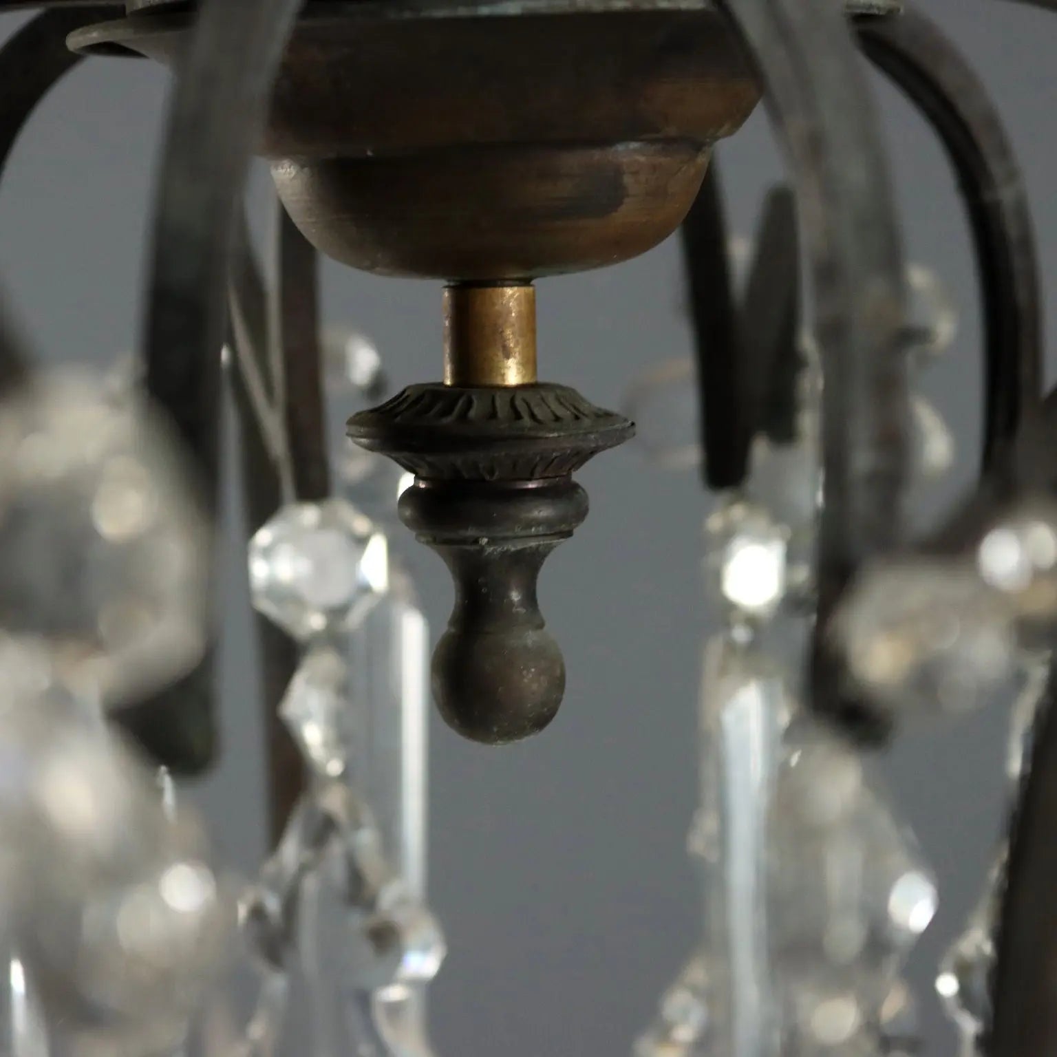 Antique Chandelier Metal Glass 12 Lights Italy XX Century - Italy, Early XX Century | Antiques | Lighting