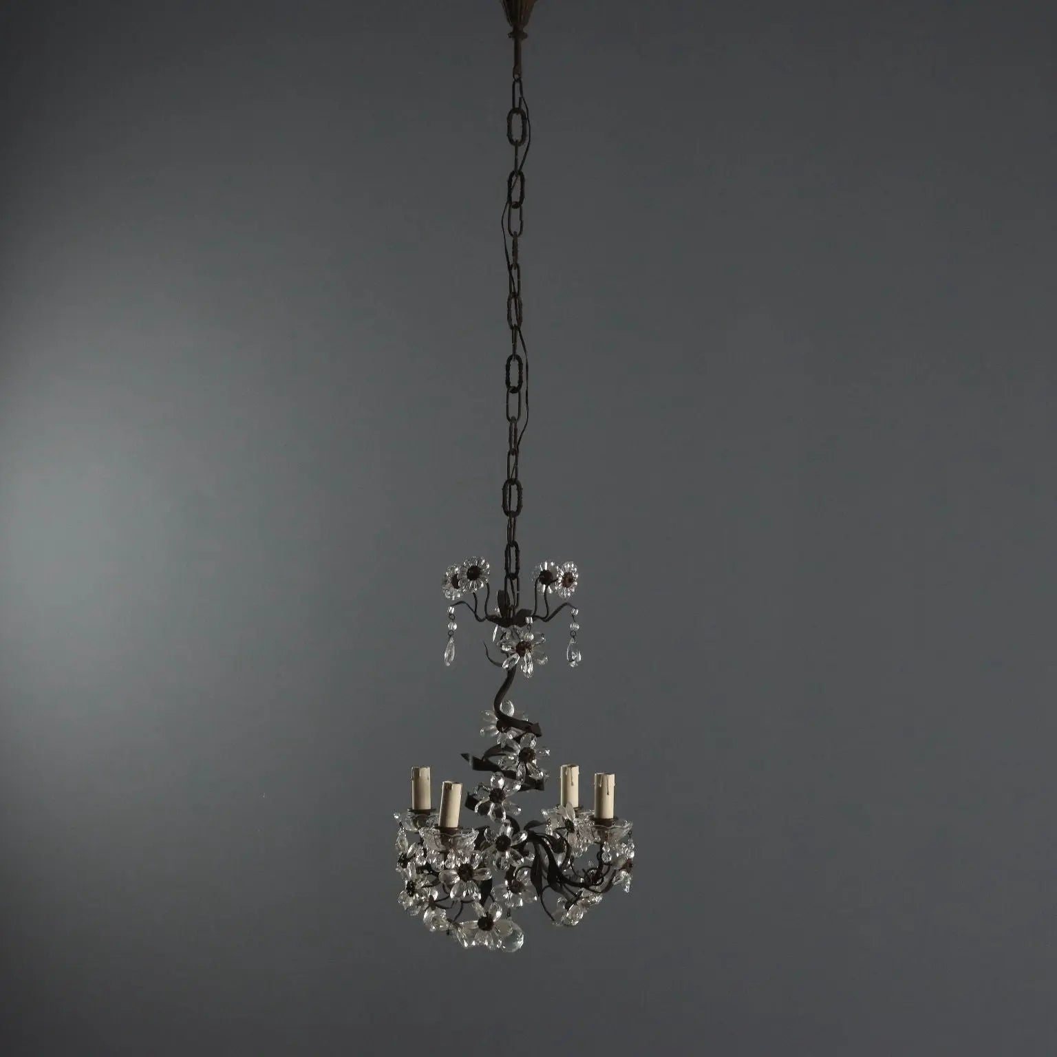 Antique Chandelier Metal Sheeth Metal Italy XX Century - Italy, XX Century | Antiques | Lighting