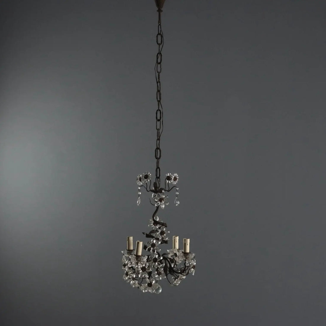 Antique Chandelier Metal Sheeth Metal Italy XX Century - Italy, XX Century | Antiques | Lighting