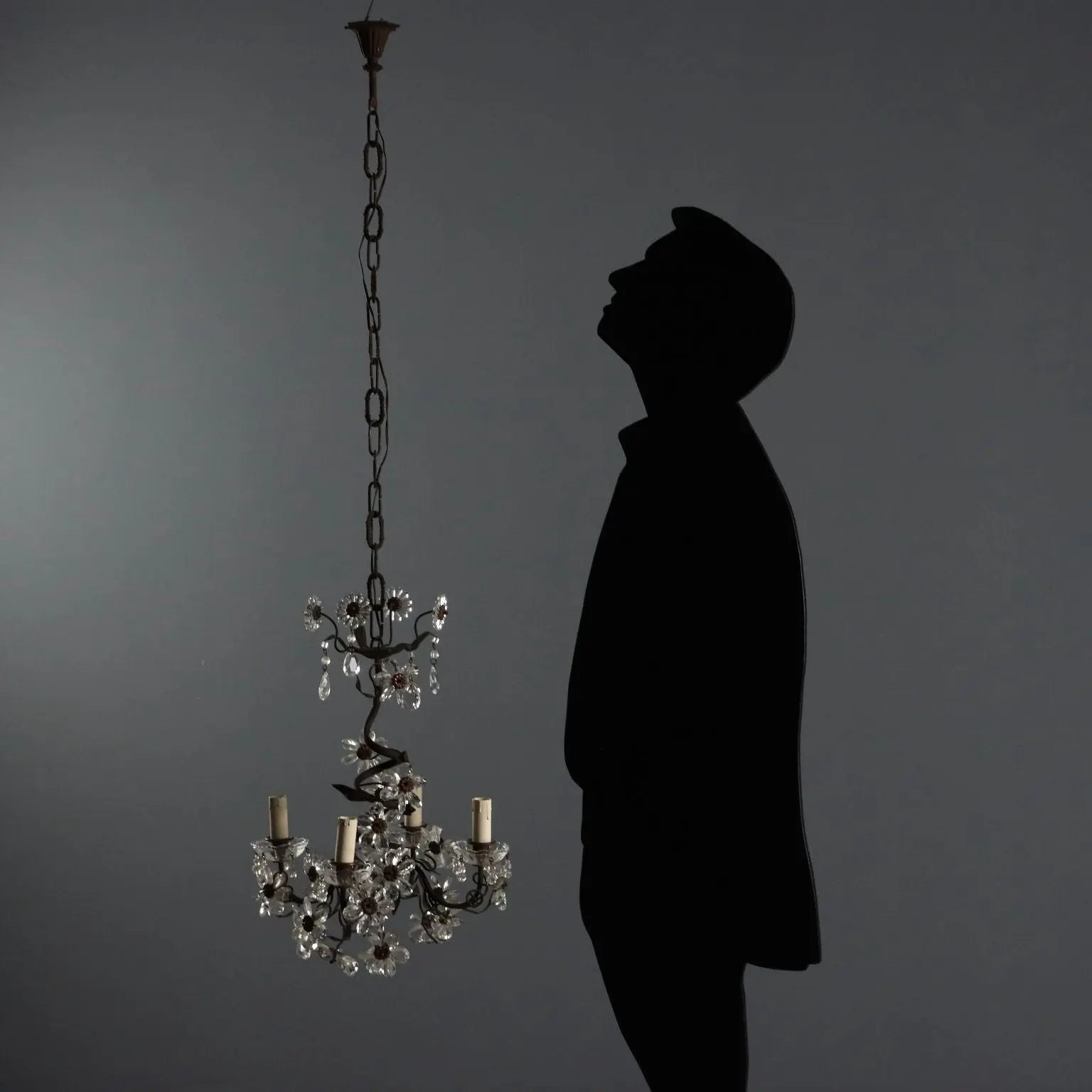 Antique Chandelier Metal Sheeth Metal Italy XX Century - Italy, XX Century | Antiques | Lighting