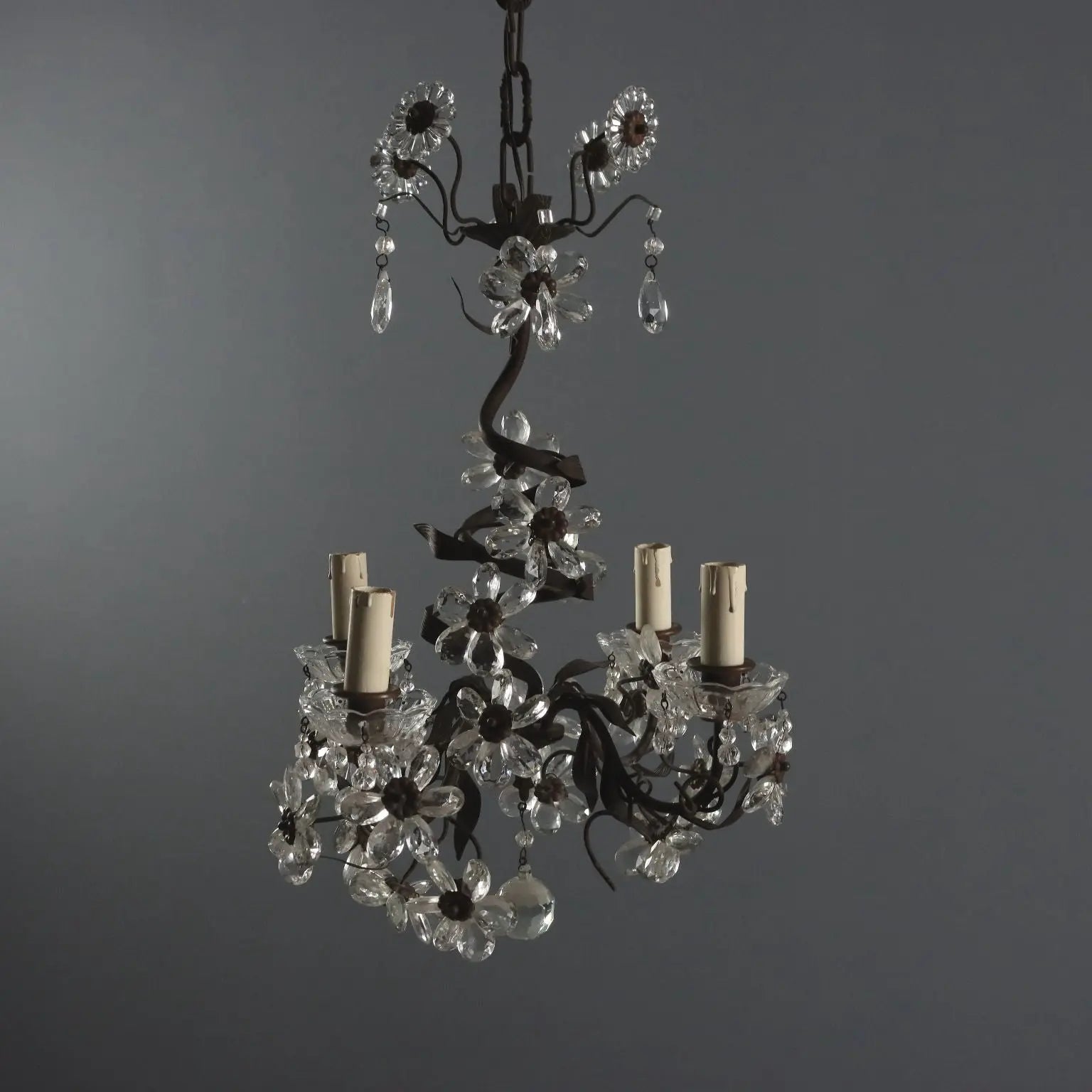 Antique Chandelier Metal Sheeth Metal Italy XX Century - Italy, XX Century | Antiques | Lighting