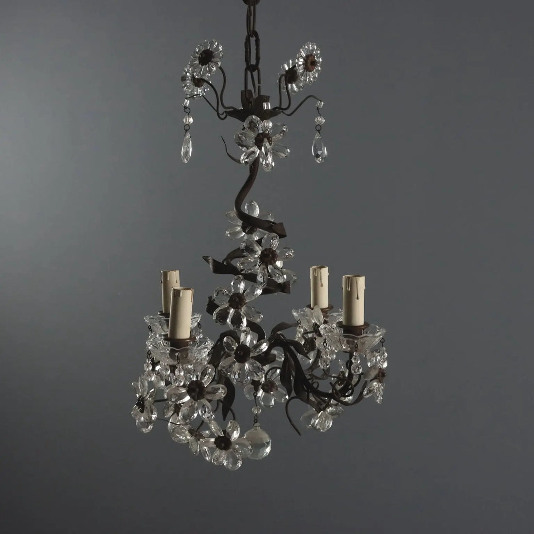 Antique Chandelier Metal Sheeth Metal Italy XX Century - Italy, XX Century | Antiques | Lighting
