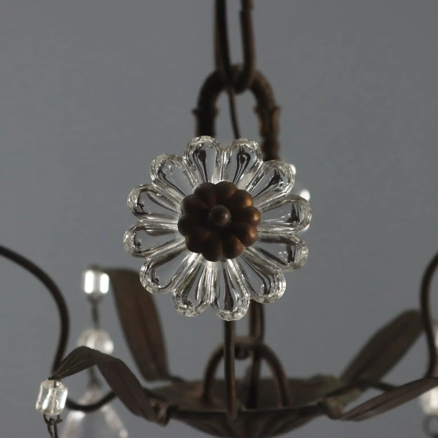 Antique Chandelier Metal Sheeth Metal Italy XX Century - Italy, XX Century | Antiques | Lighting