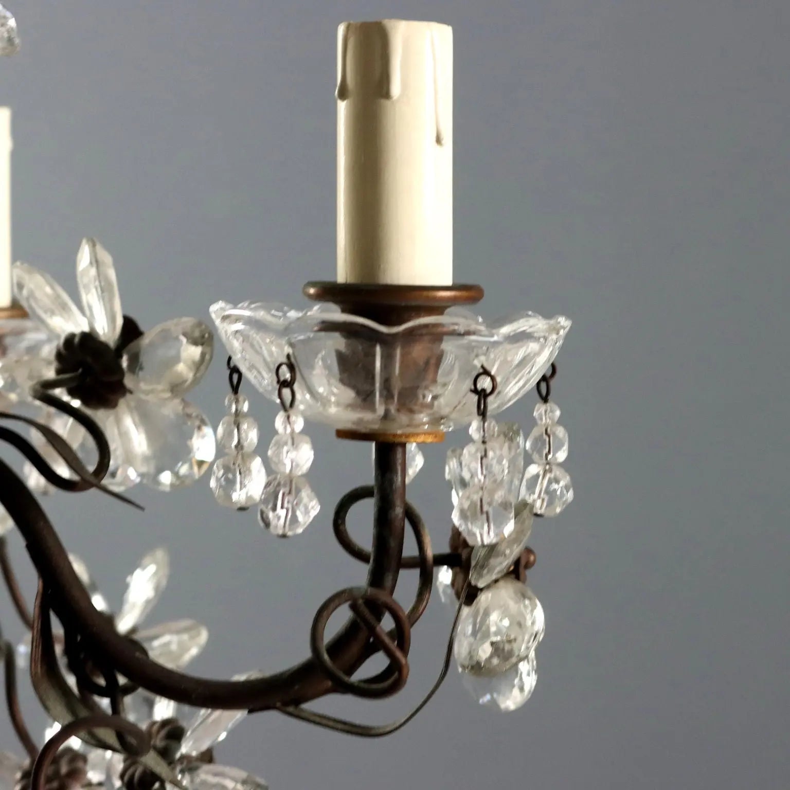 Antique Chandelier Metal Sheeth Metal Italy XX Century - Italy, XX Century | Antiques | Lighting