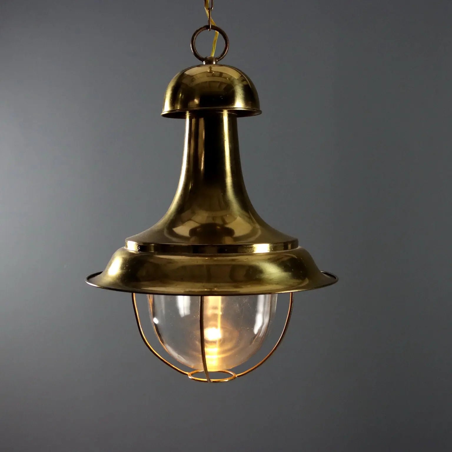 Antique Chandelier Brass Glass Italy XX Century - Italy, XX Century | Antiques | Lighting