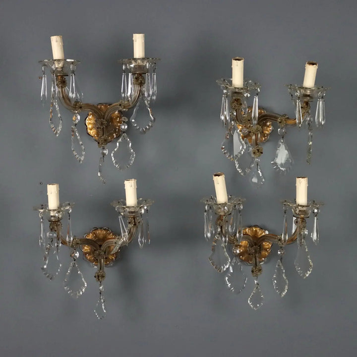 Antique Wall Lamps Maria Theresa Style Metal Glass Italy XX Century - Italy, Early XX Century | Antiques | Lighting