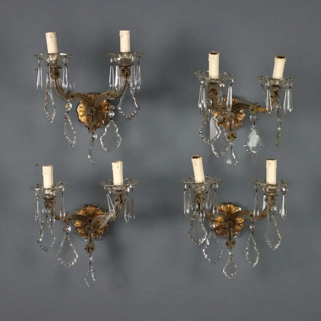 Antique Wall Lamps Maria Theresa Style Metal Glass Italy XX Century - Italy, Early XX Century | Antiques | Lighting