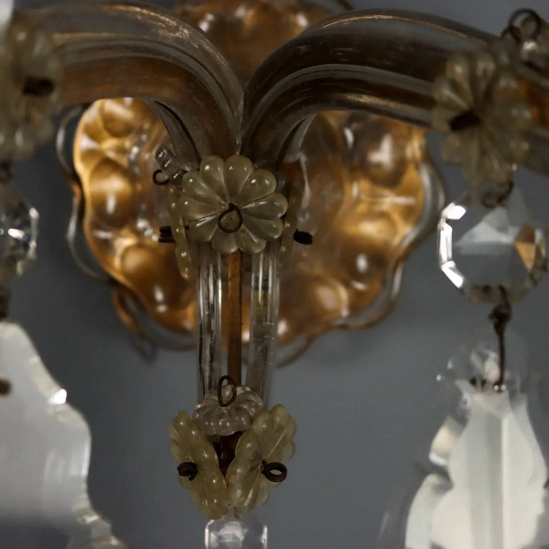 Antique Wall Lamps Maria Theresa Style Metal Glass Italy XX Century - Italy, Early XX Century | Antiques | Lighting