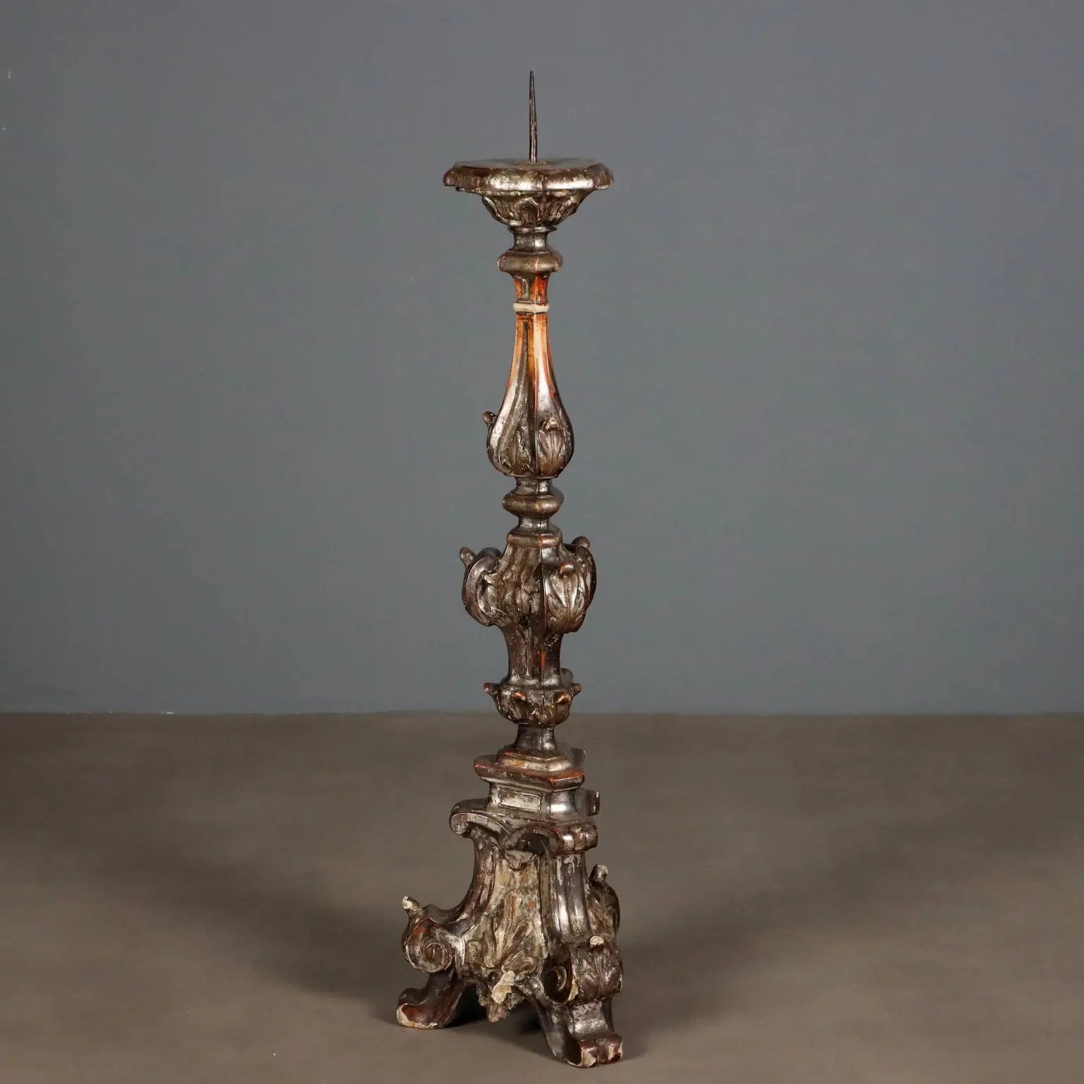 Antique Candelabra Carved Wood Italy XIX Century